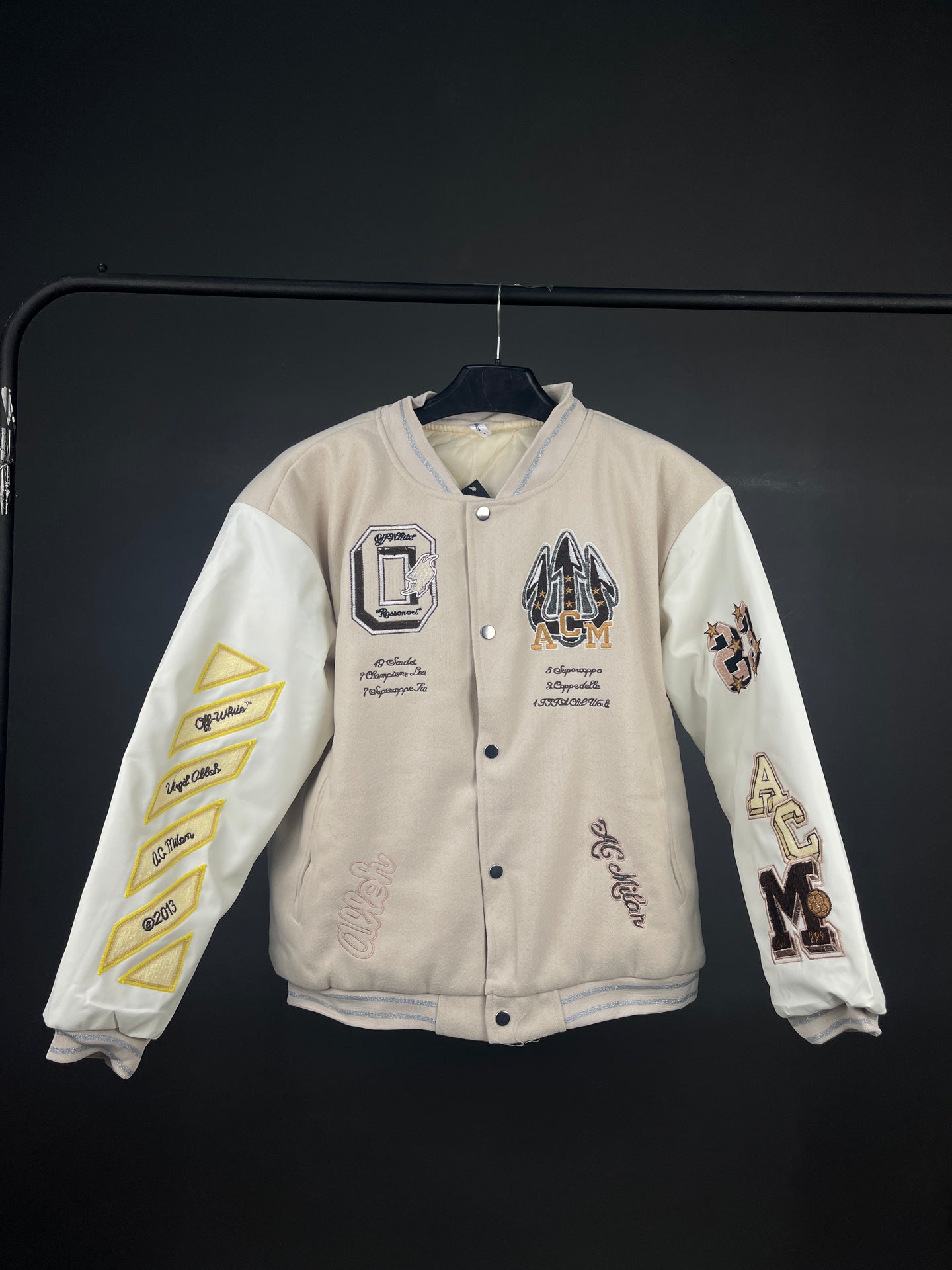 AC Milan Debut Off White Varsity Jacket