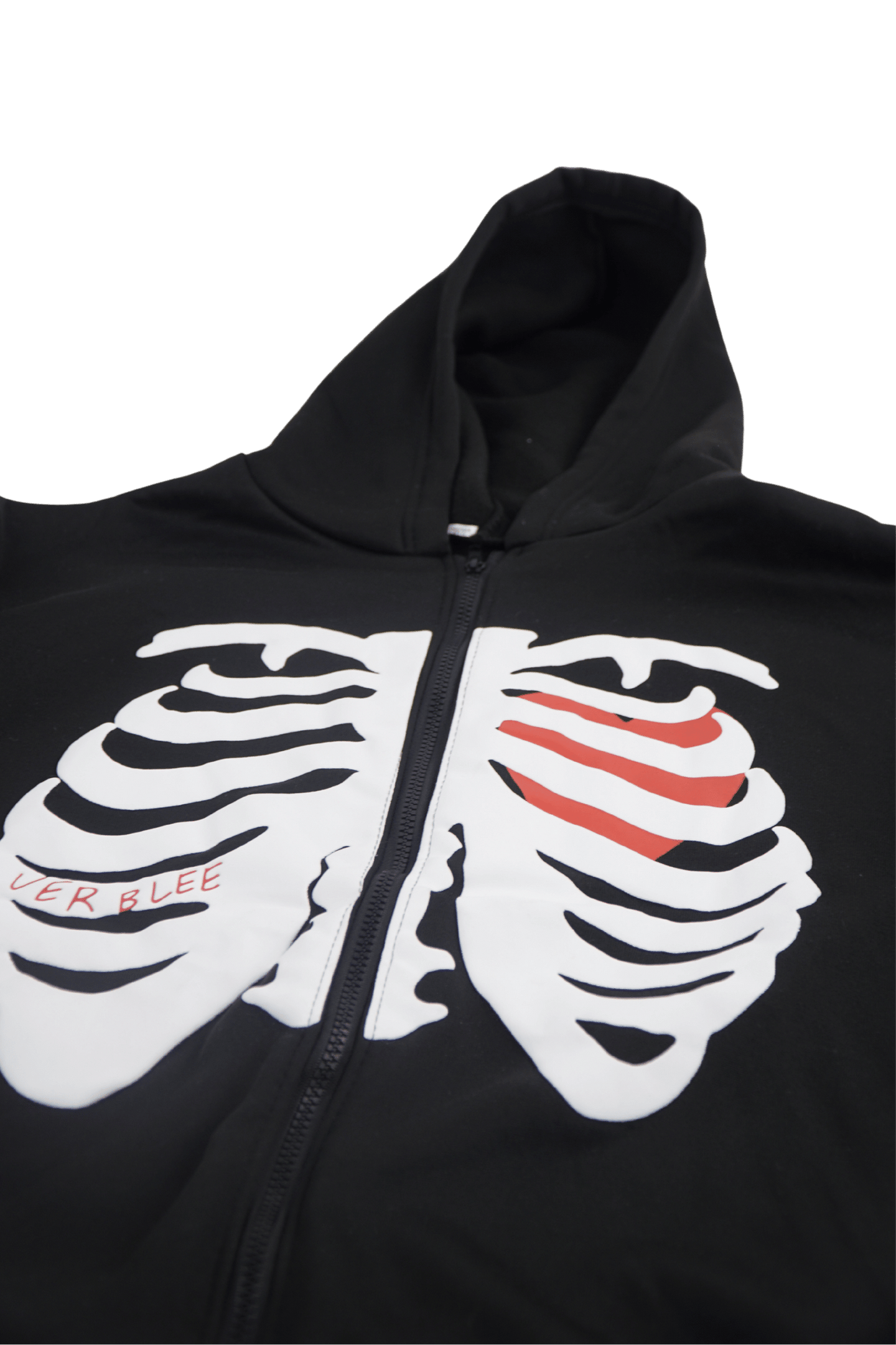 Skeleton & Heart Black Hoodie