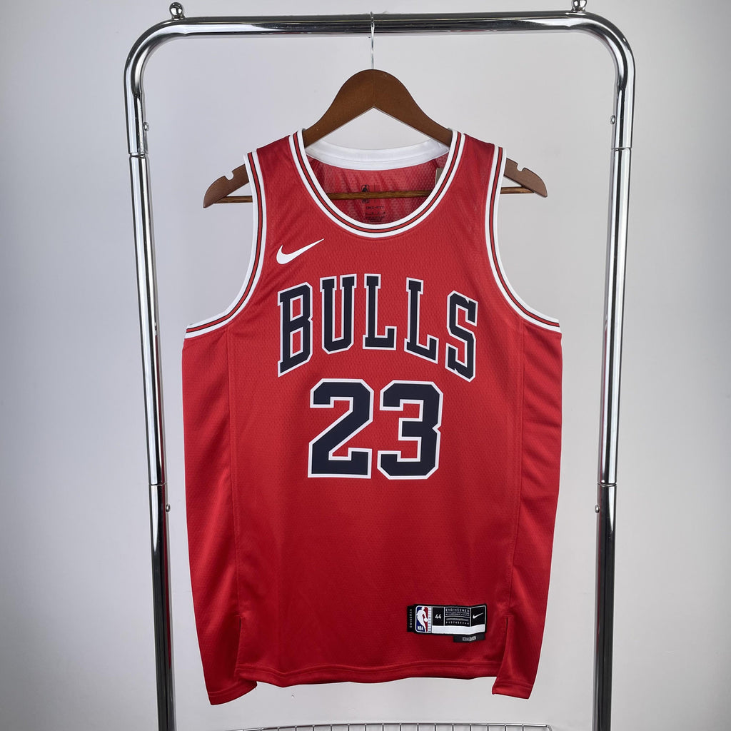 JORDAN 23 Red Chicago Bulls Heat Pressed Edition NBA Jersey