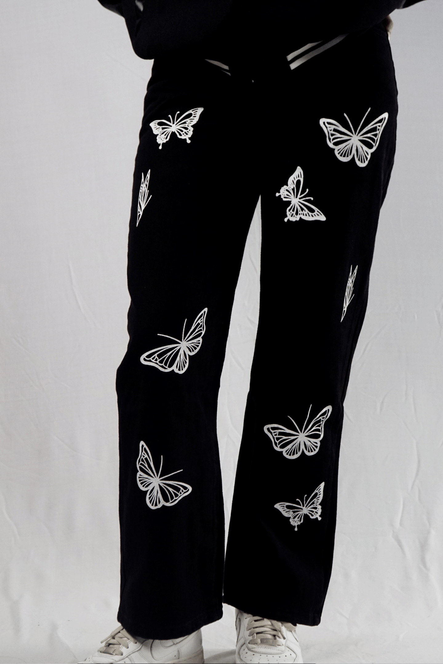 Butterfly Print Women's Baggy Jeans