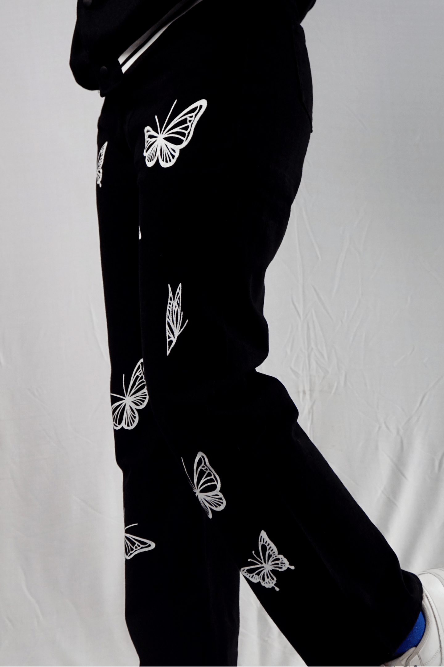 Butterfly Print Women's Baggy Jeans