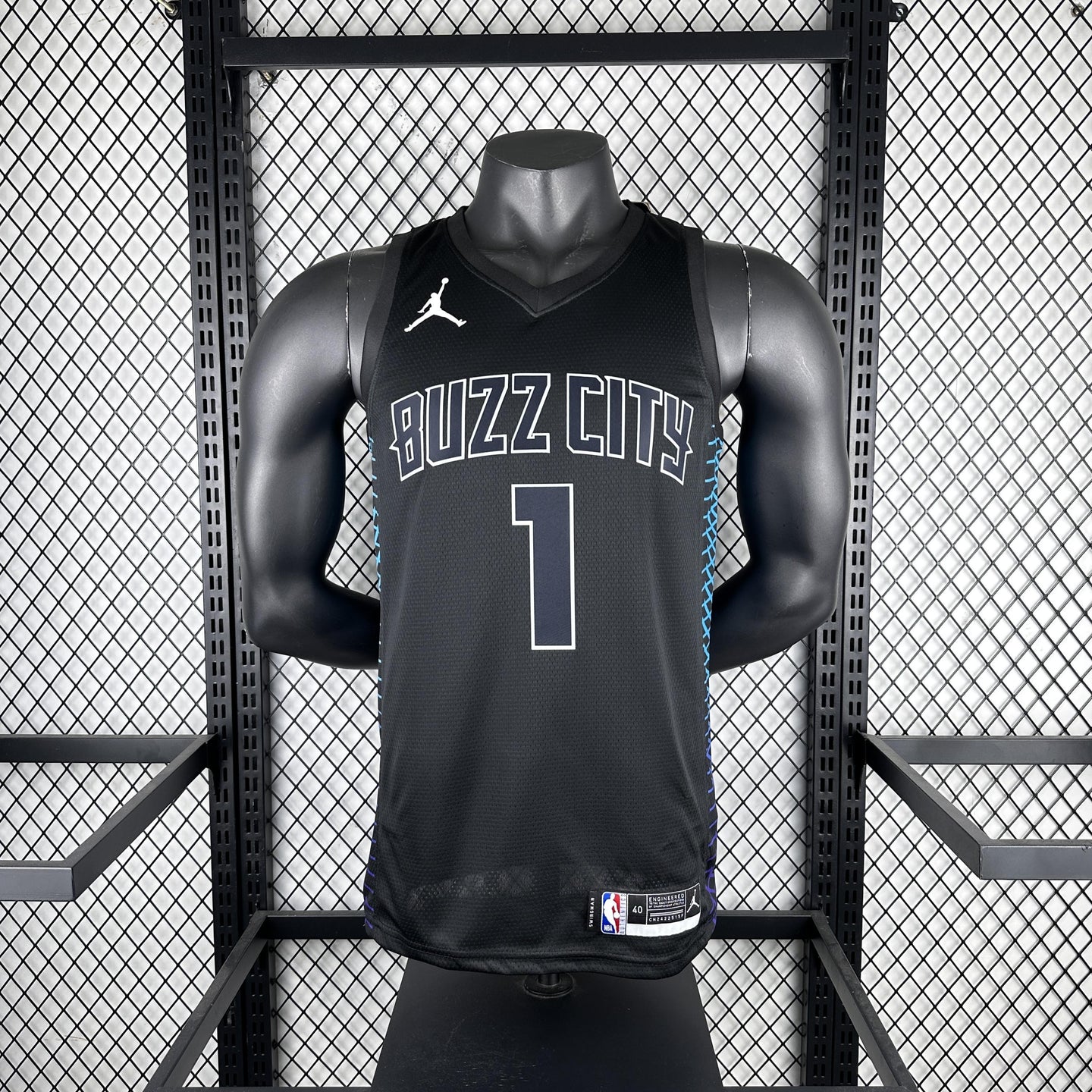BALL 1 Black Buzzcity Heat Pressed Edition NBA Jersey