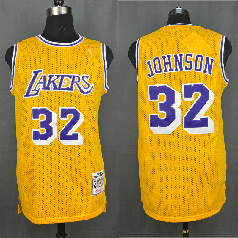 Johnson 32 Lakers Yellow NBA Jersey