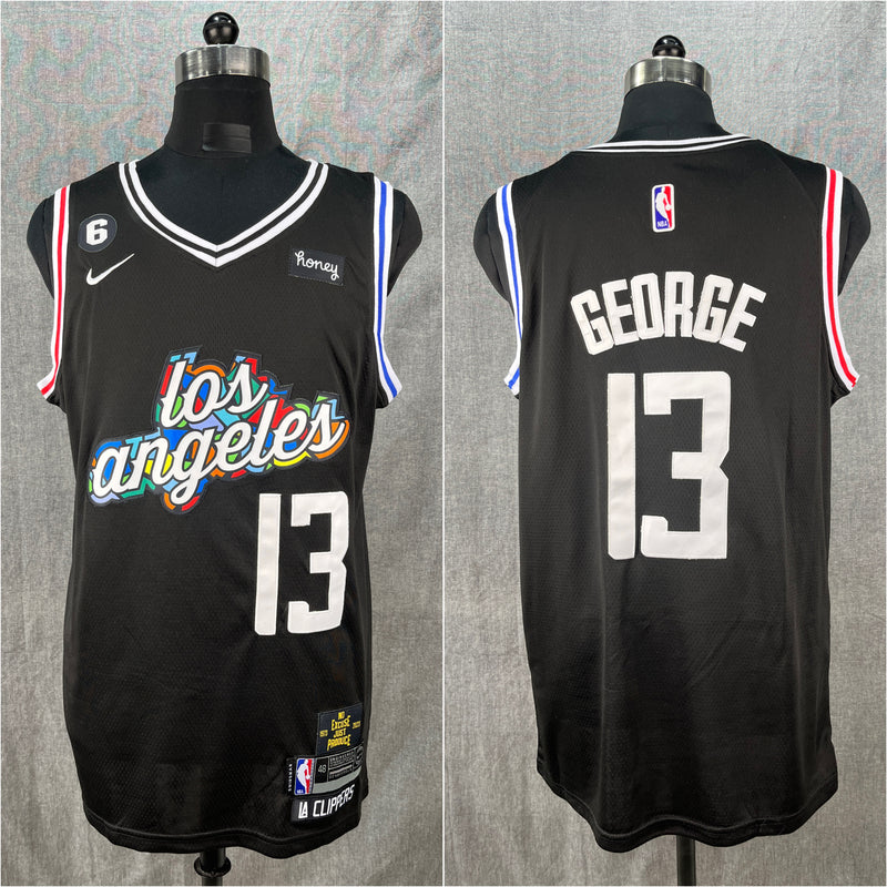 GEORGE 13 Black Los Angeles Clippers NBA Jersey