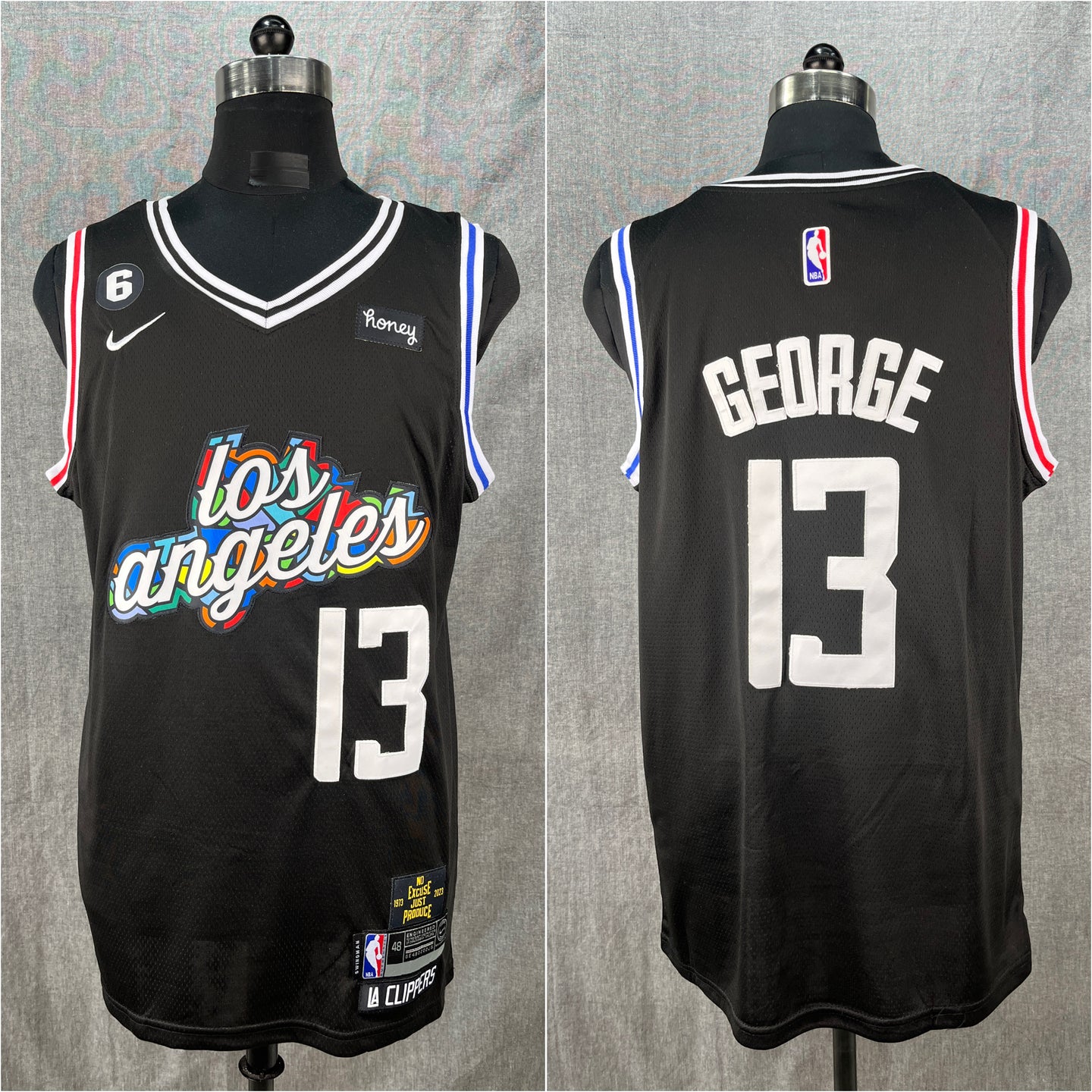 GEORGE 13 Black Los Angeles Clippers NBA Jersey