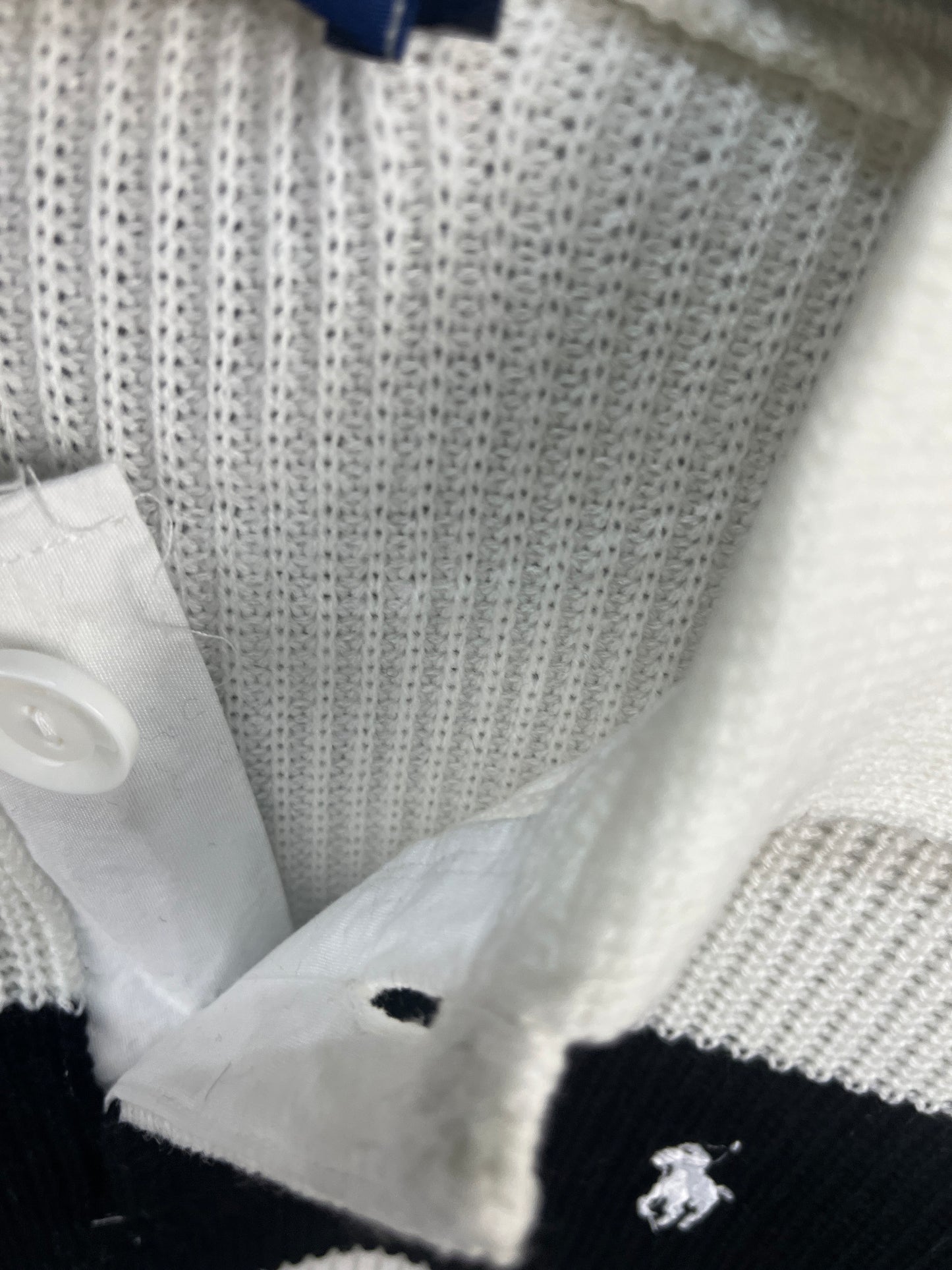 Ralph Lauren White & Black Half Buttoned Sweater
