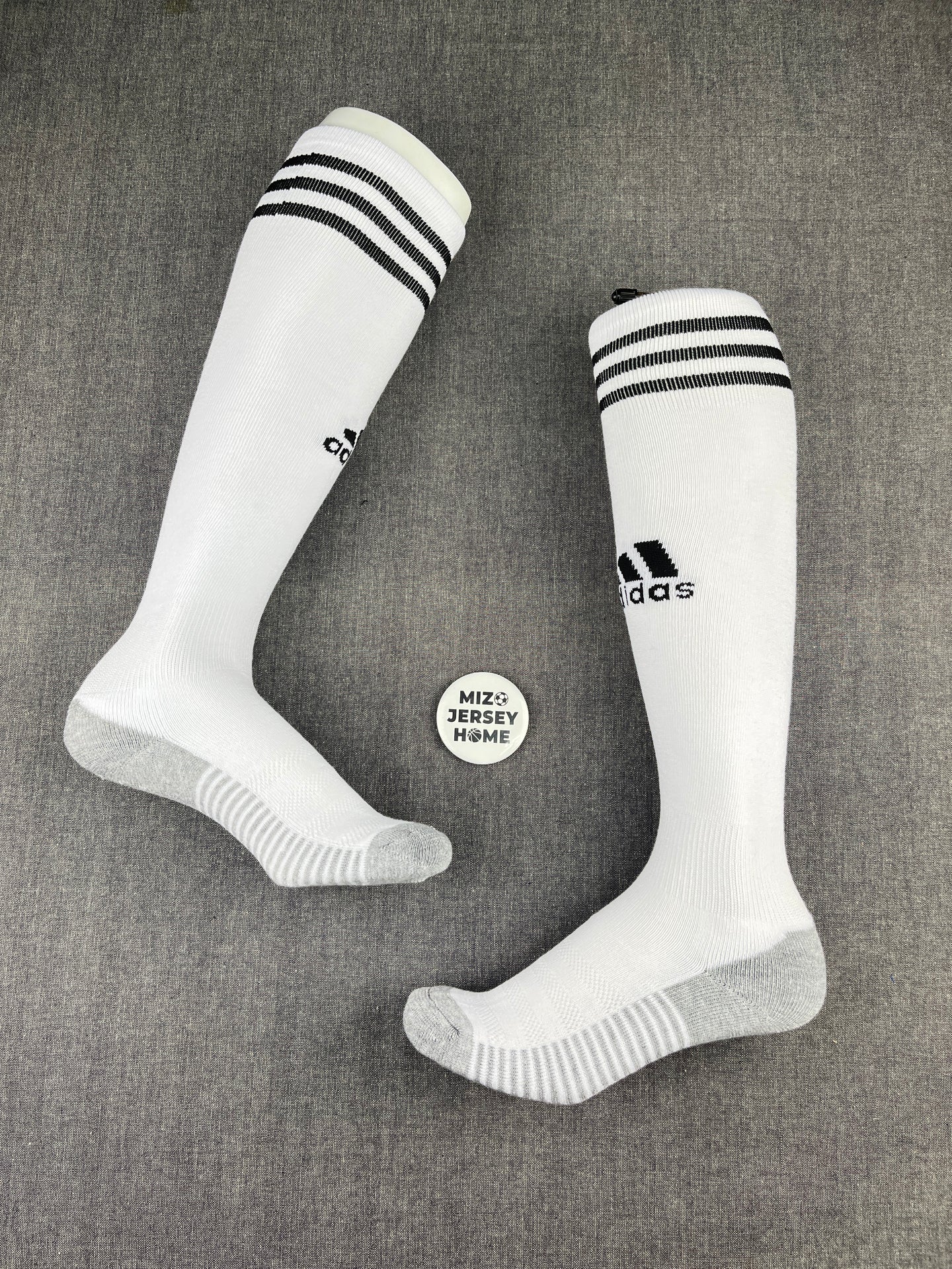 Adidas White Knee High Football Socks