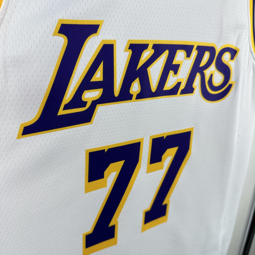 Doncic 77 Lakers White Heat Pressed Edition