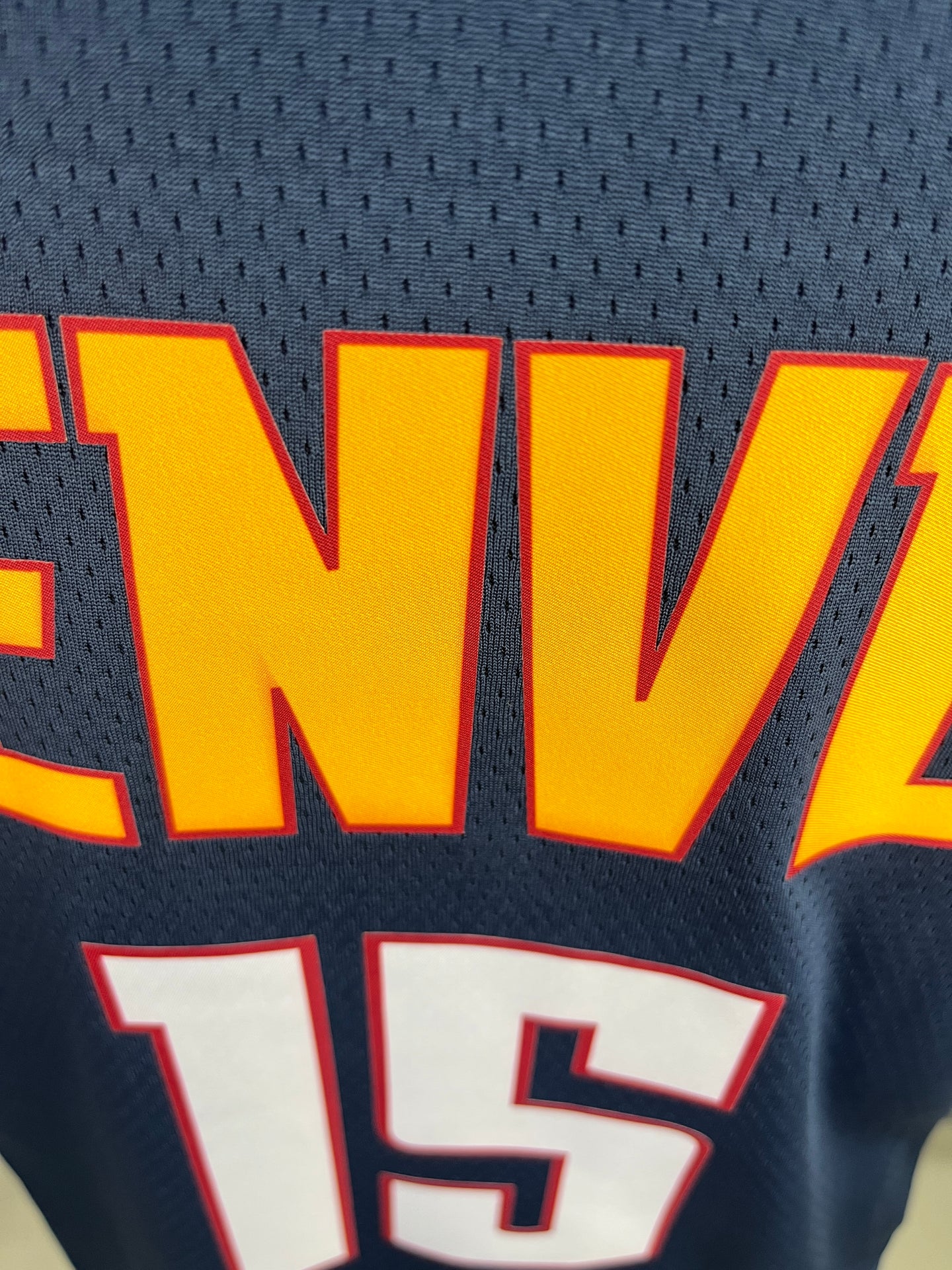 Jokić 15 Denver Nuggets Dark Blue Heat Pressed Edition