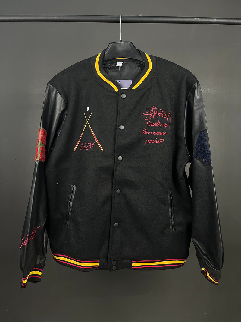 Stussy 40th Anniversary Varsity Black Jacket