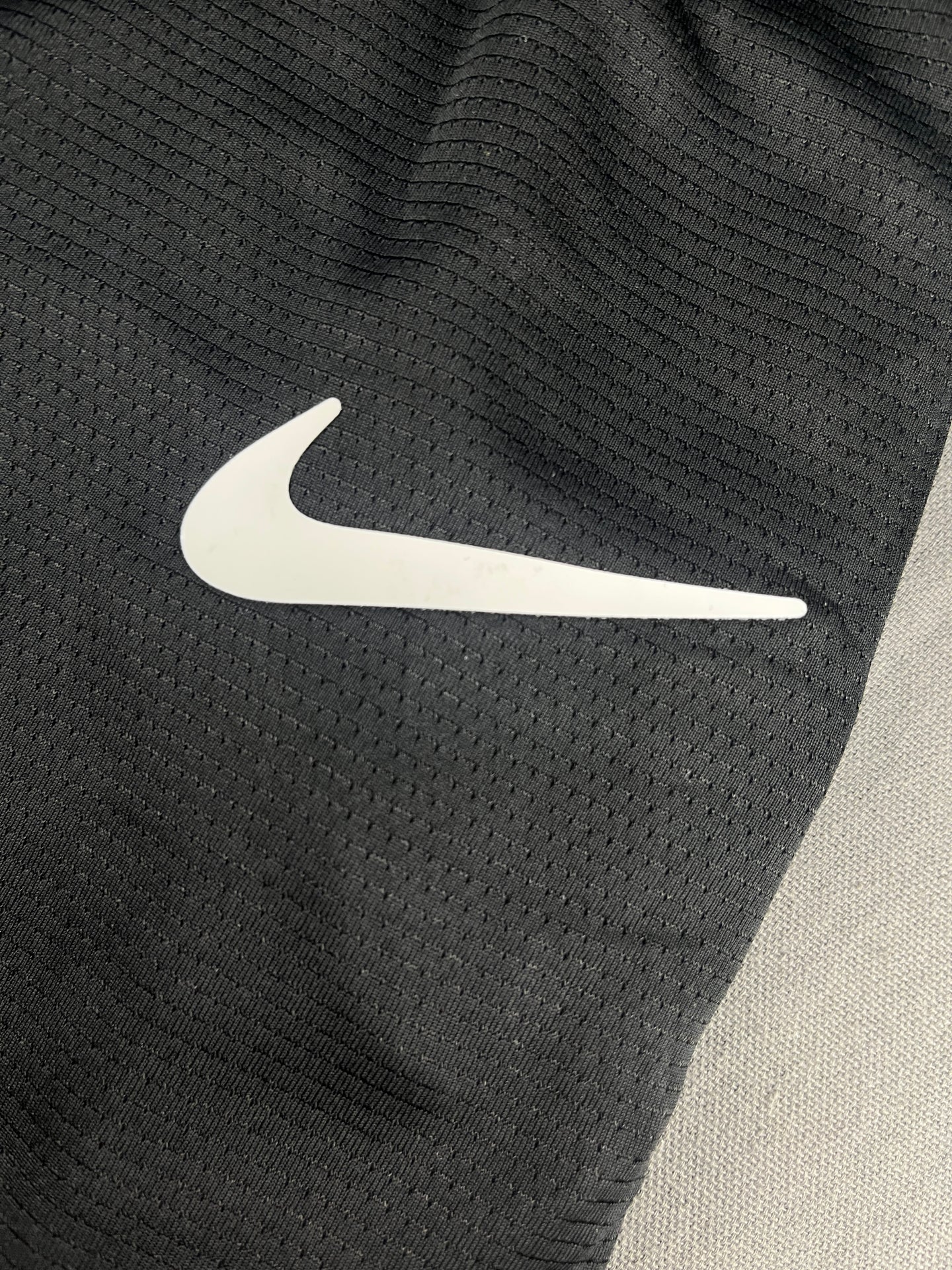Nike Men’s Black Mesh Basketball Shorts with White Trim