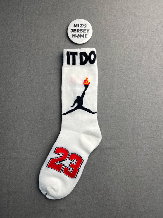 Just Do IT White Crew Socks