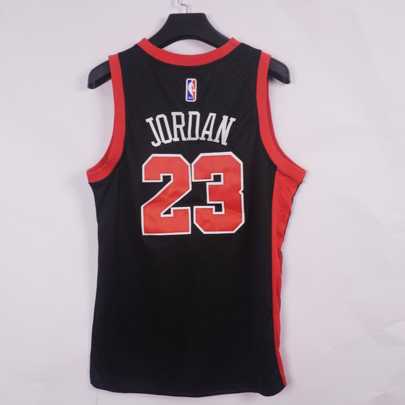 JORDAN 23 Black Red Chicago Bulls NBA Jersey