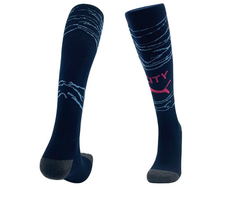 Manchester City Dark Blue Knee High Football Socks