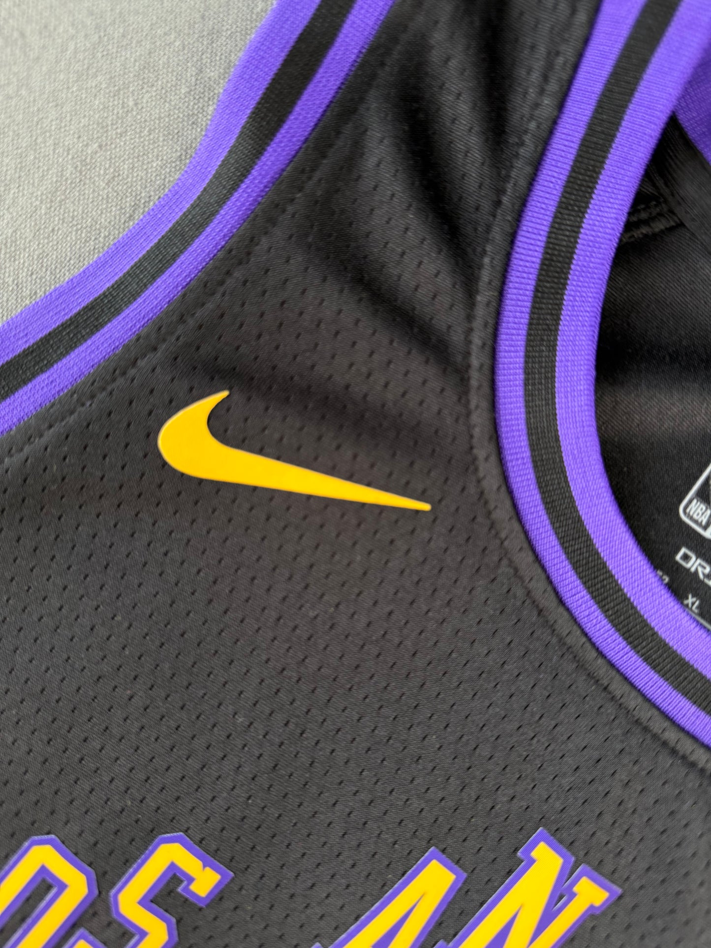 JAMES 23 Black Los Angeles Lakers Heat Pressed Edition NBA Kids Jersey