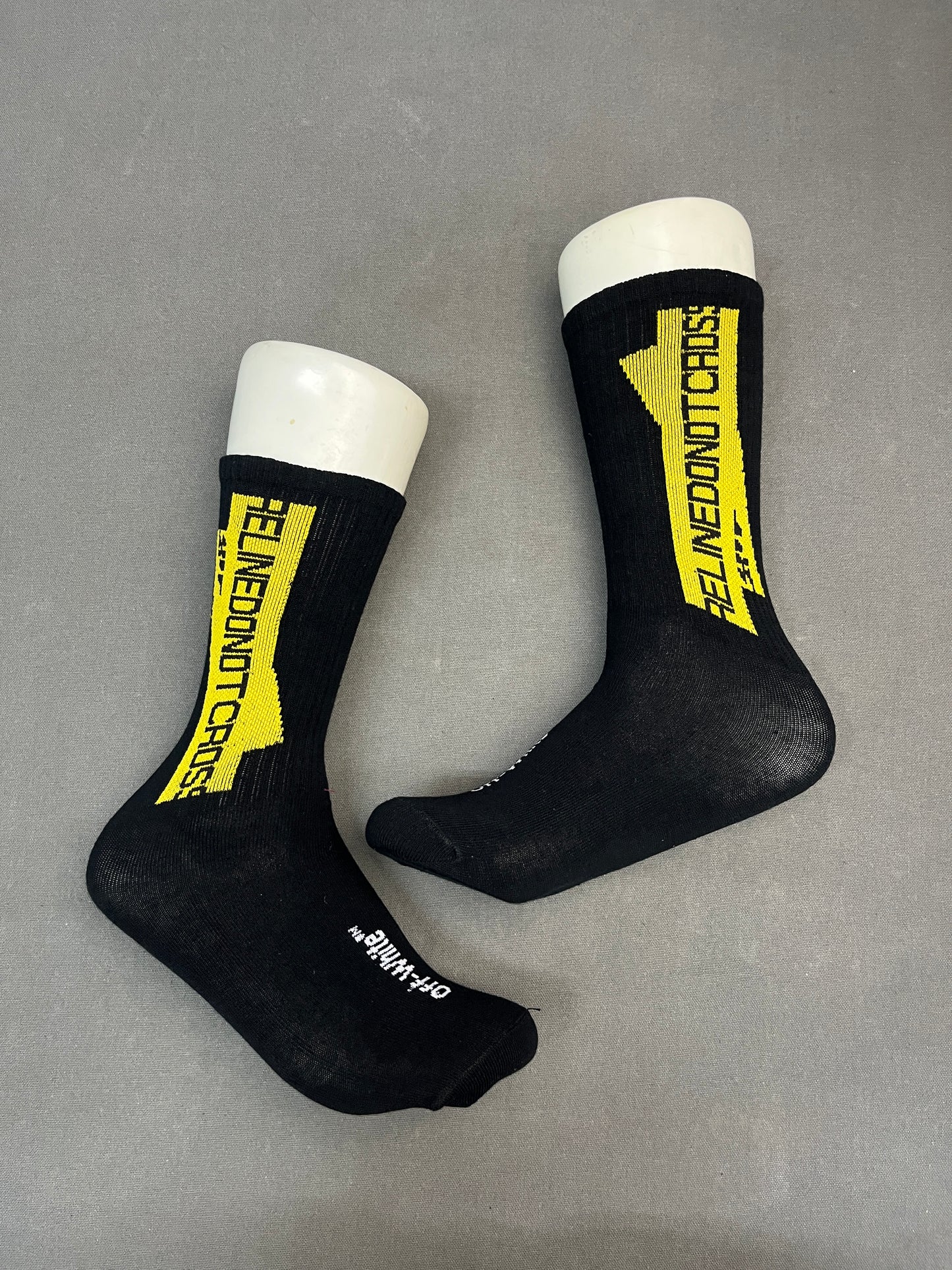 OFF-WHITE Firetape Black Crew Socks
