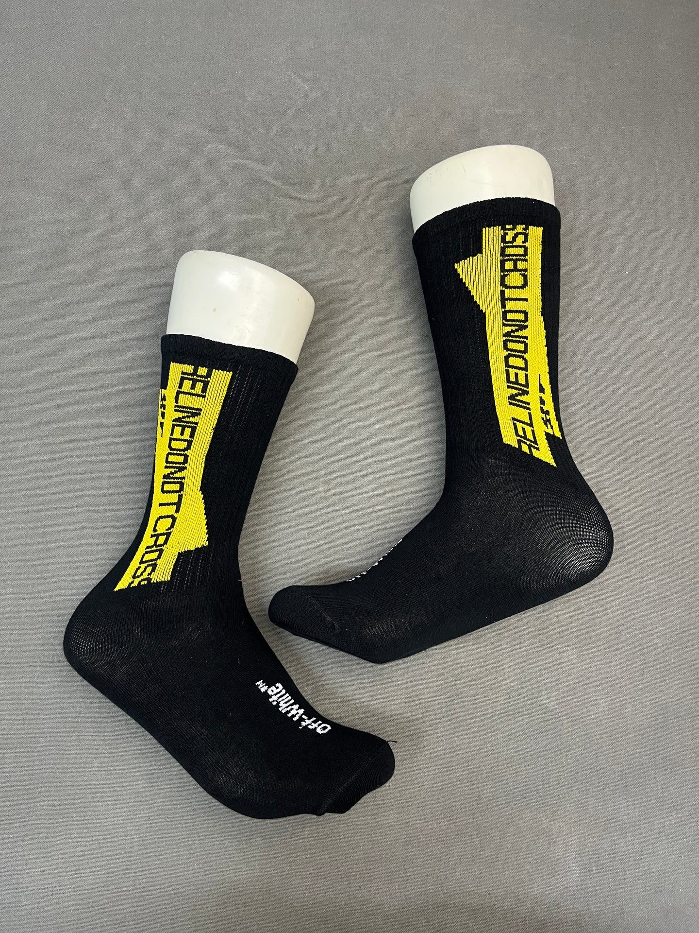 OFF-WHITE Firetape Black Crew Socks