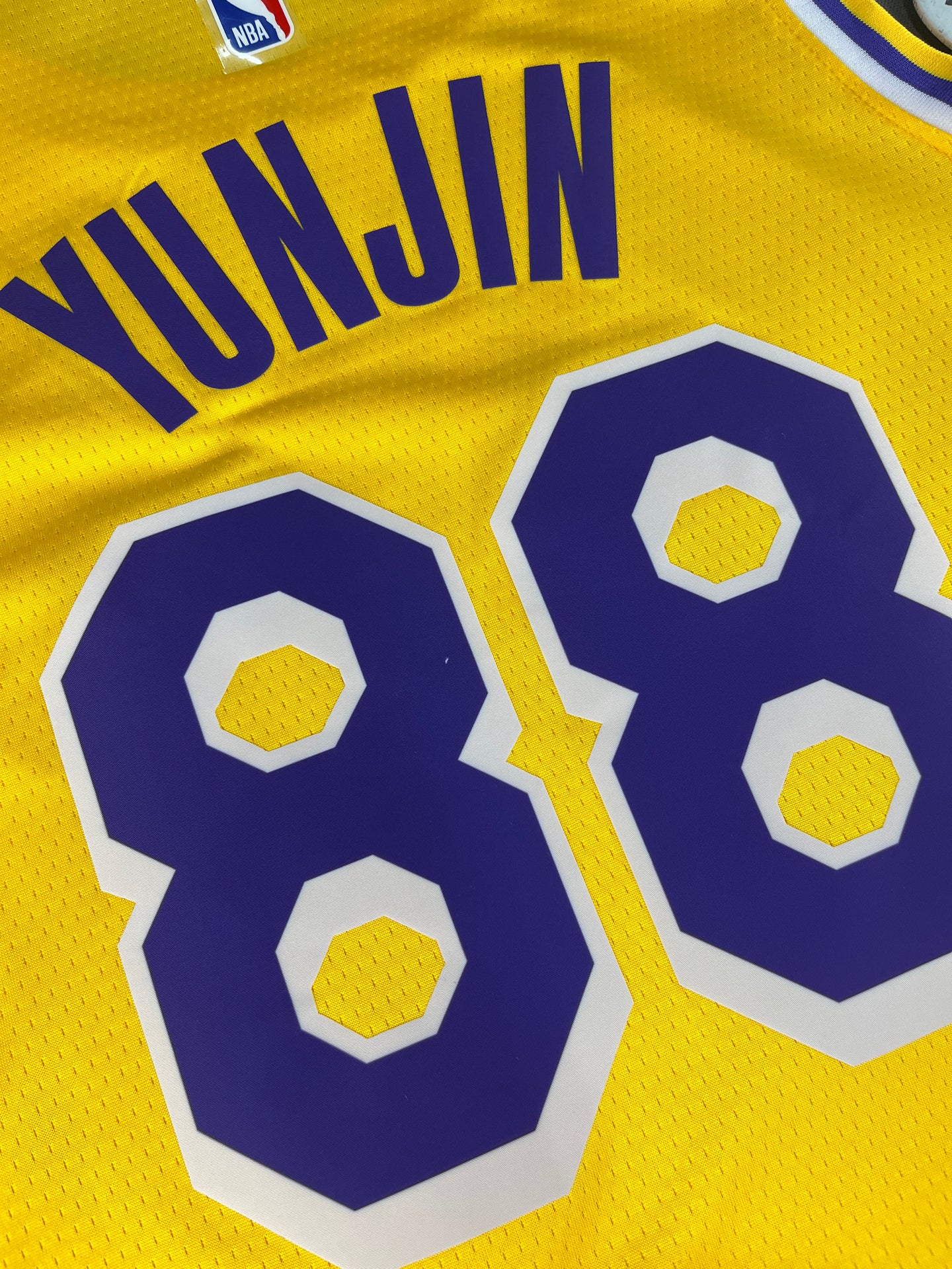 YUNJIN 88 Yellow Los Angeles Lakers Heat Pressed Edition NBA Jersey