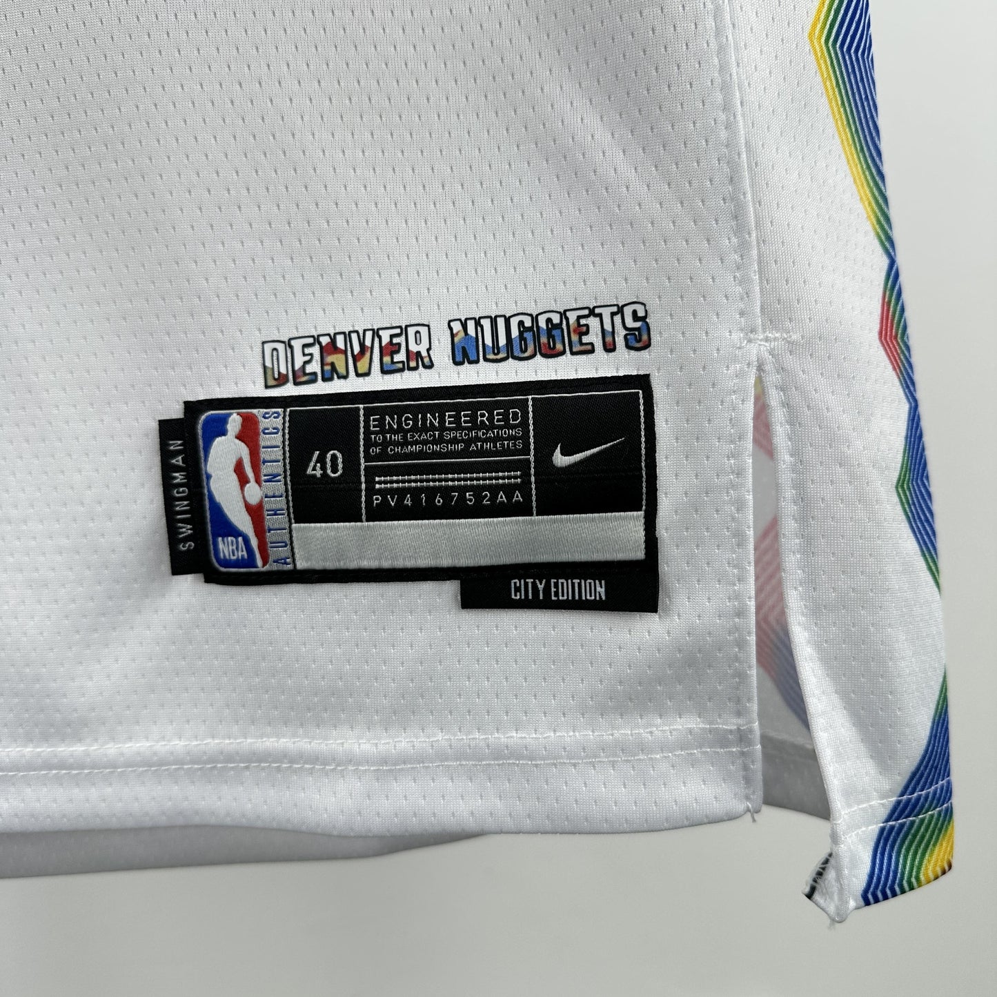 JOKIC 15 White Denver Nuggets Heat Pressed Edition NBA Jersey