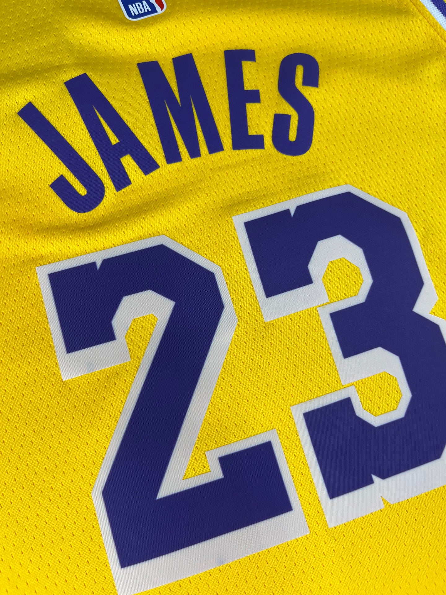 JAMES 23 Lakers Yellow Heat Pressed Edition NBA Kids Jersey