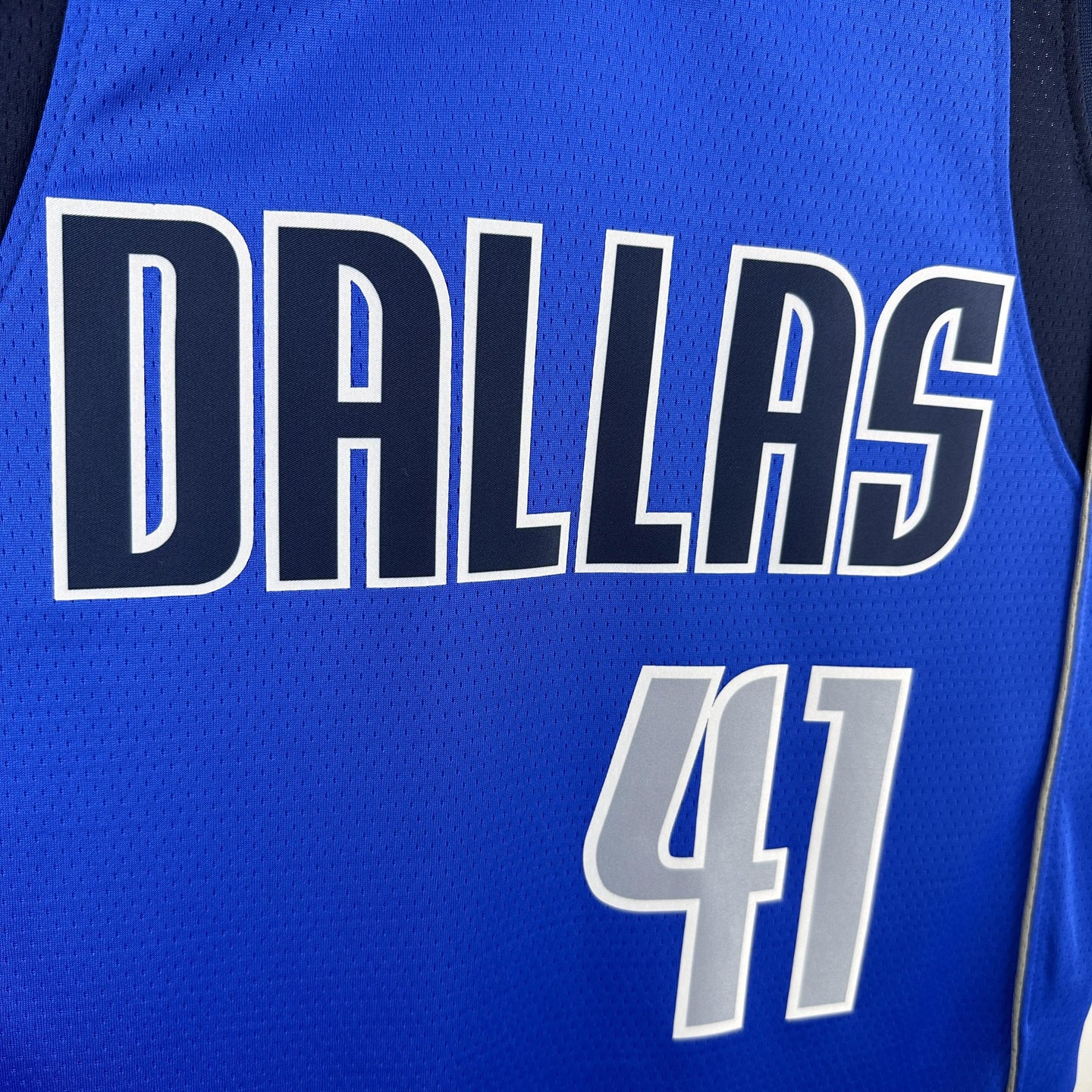 NOWITZKI 41 Blue Dallas Mavericks  Heat Pressed Edition NBA Jersey