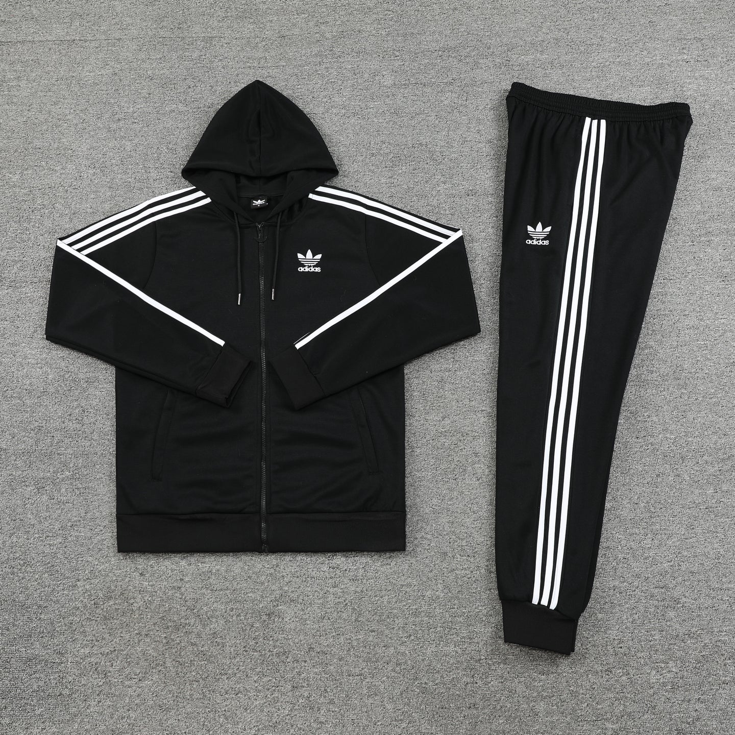 Adidas Black Hooded Tracksuit