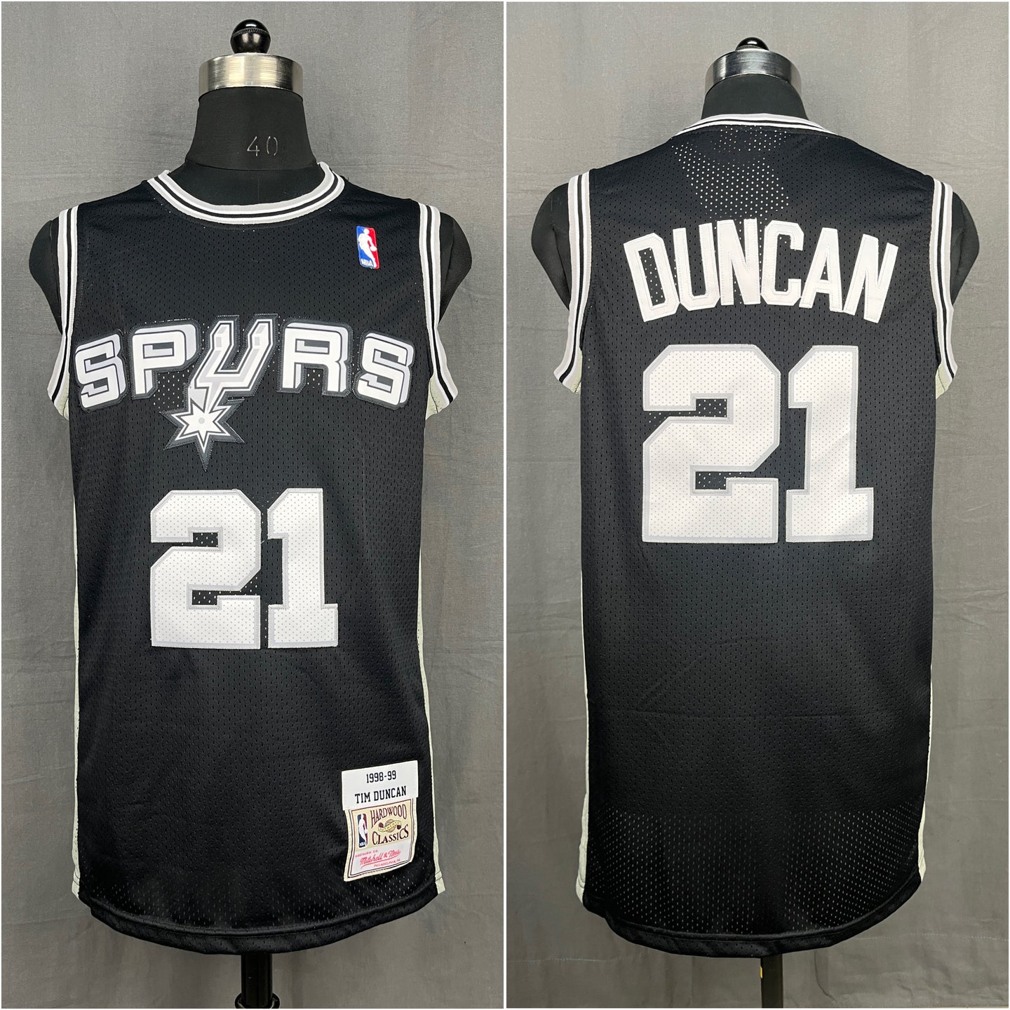 Duncan 21 Spurs Black NBA Jersey