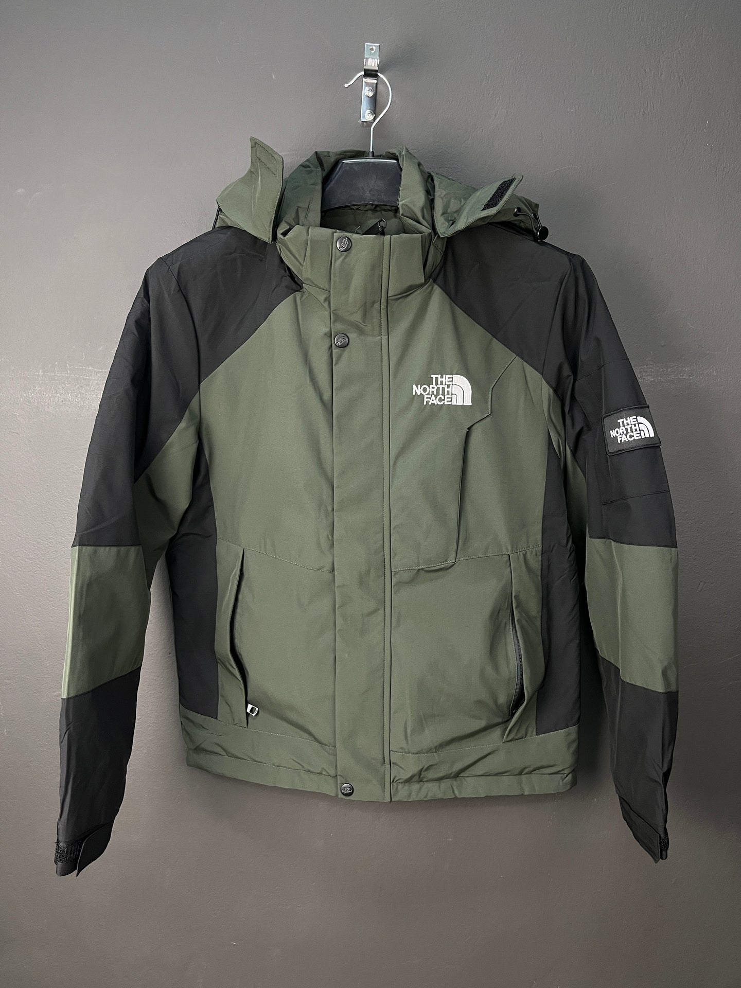 The North Face Light Puffer Olive & Black Jacket