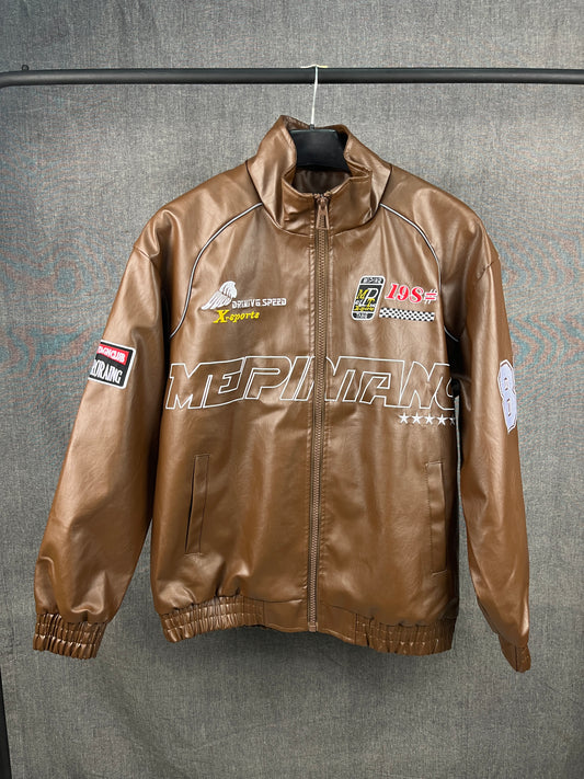 Riding Leather Jacket Brown