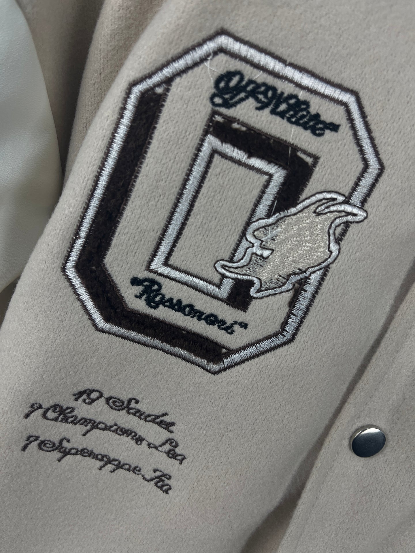 AC Milan Debut Off White Varsity Jacket