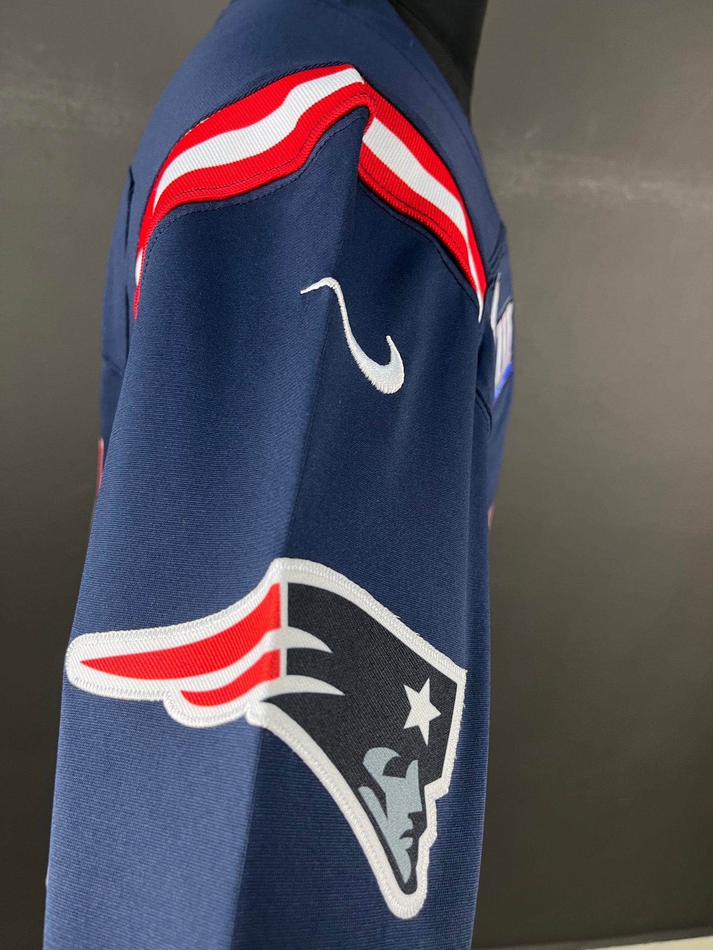 BRADY 12 White/Blue New England Patriots & Tampa Bay Buccaneers NFL Jersey (Split Edition)