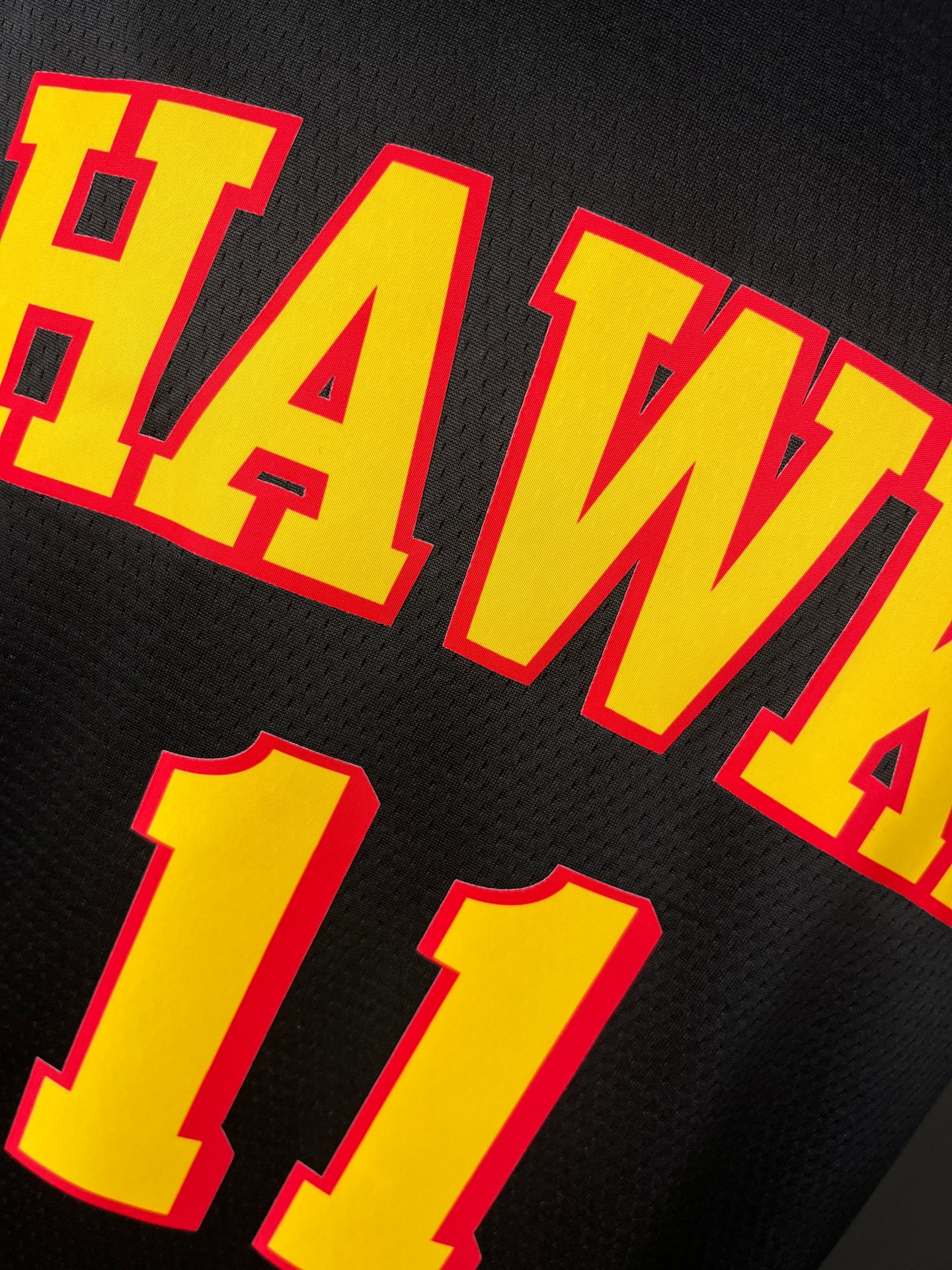 YOUNG 11 Black Atlanta Hawks Heat Pressed Edition NBA Jersey