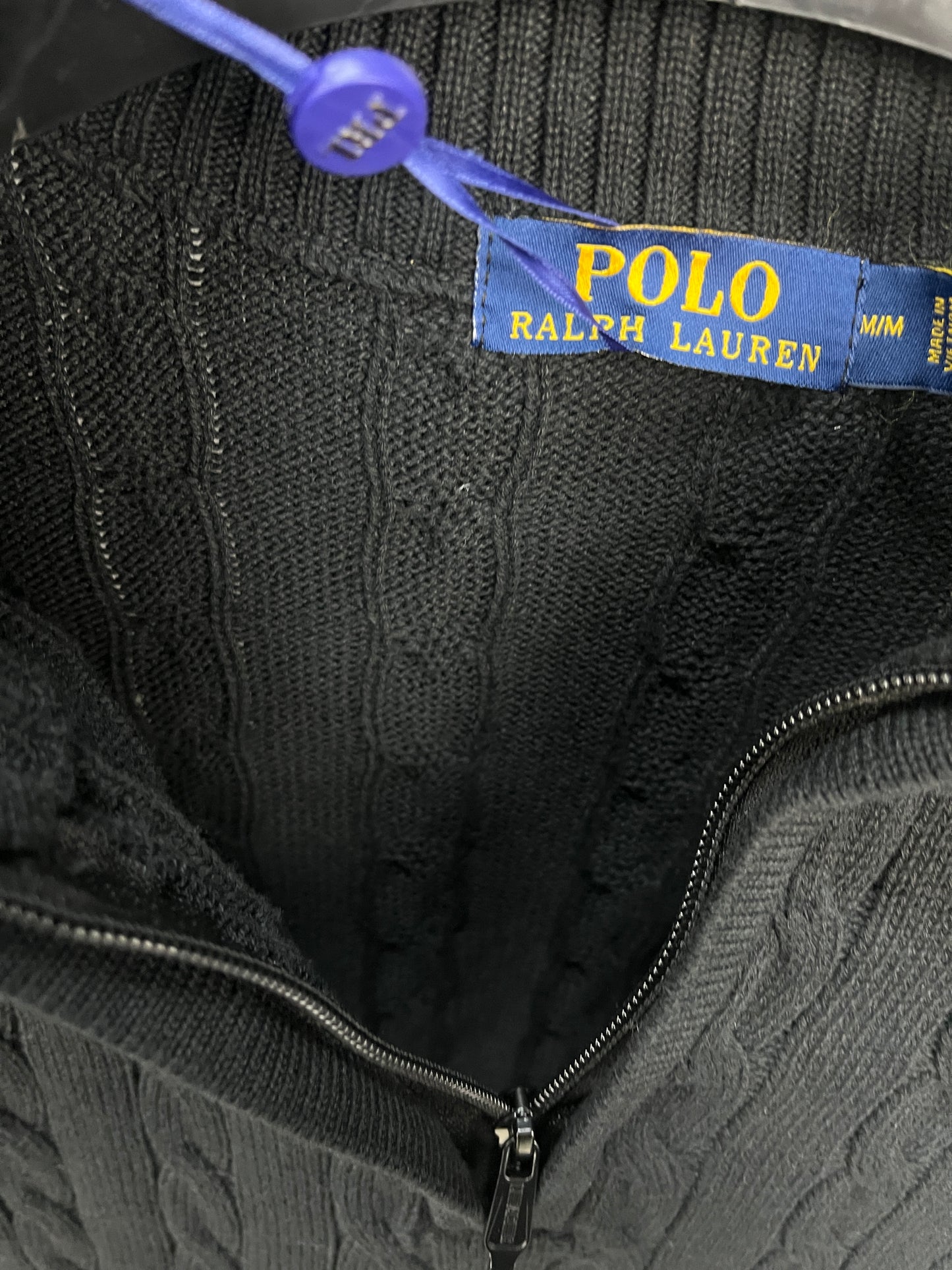 Ralph Lauren Black Patterned Half Zip-up Sweater