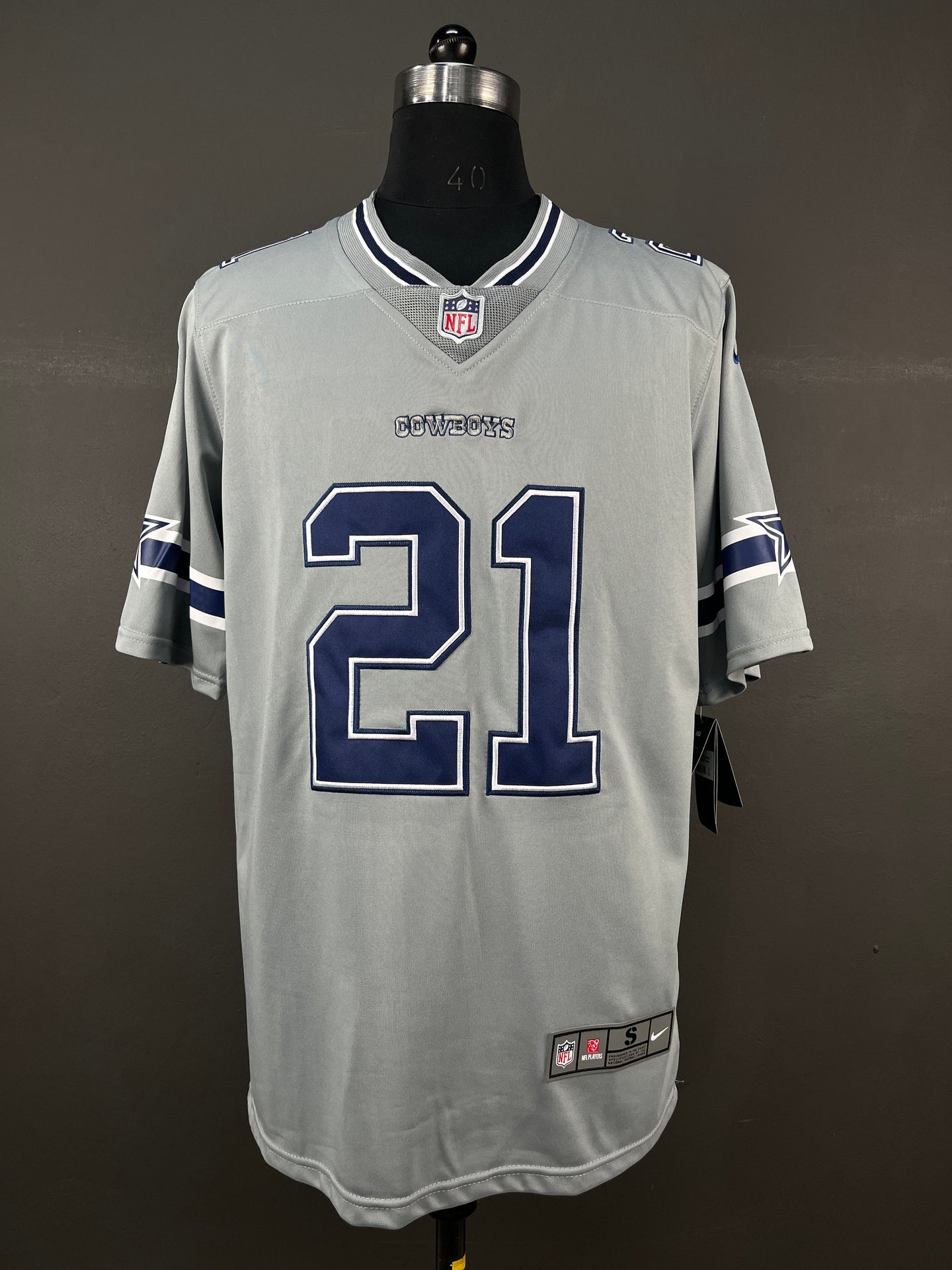 ELLIOTT 21 Gray Dallas Cowboys NFL Jersey