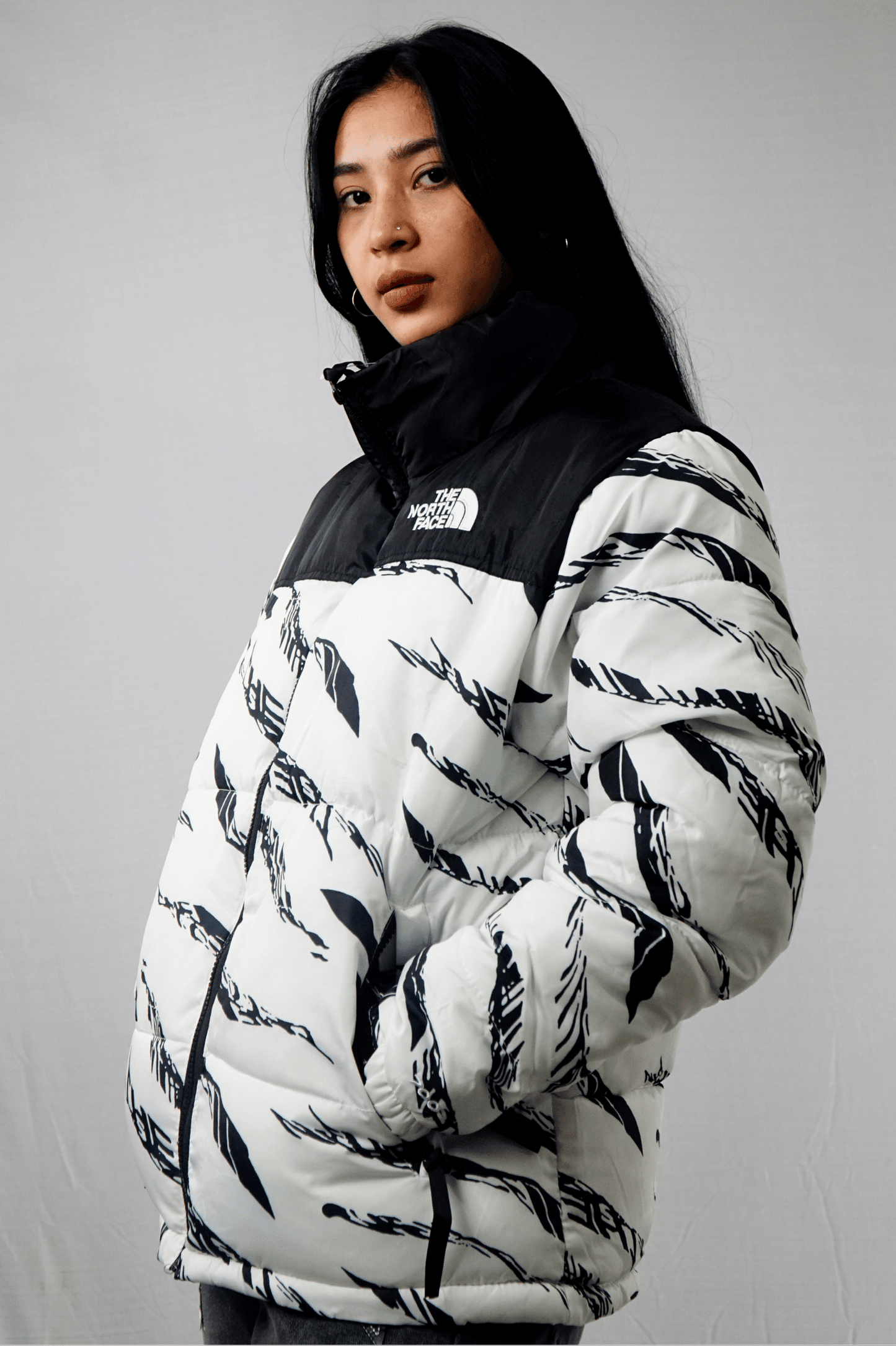 The North Face Zebra Pattern Puffer Jacket