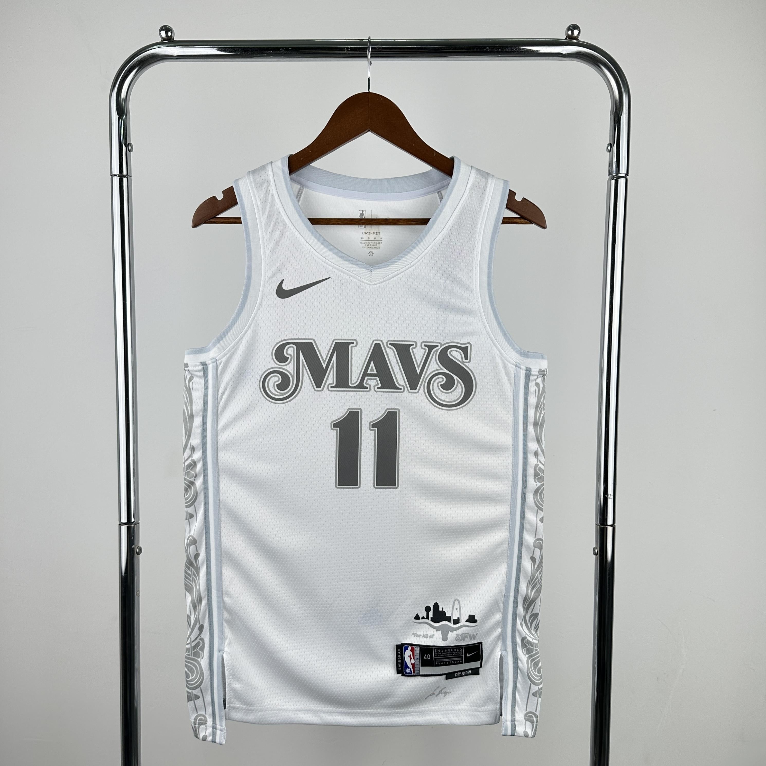 IRVING 11 White Dallas Mavericks Heat Pressed Edition NBA Jersey
