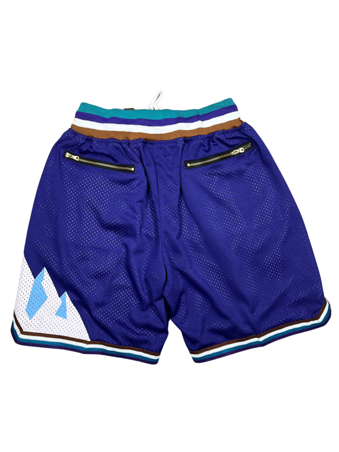 Utah Jazz Purple Shorts Full Embroidery