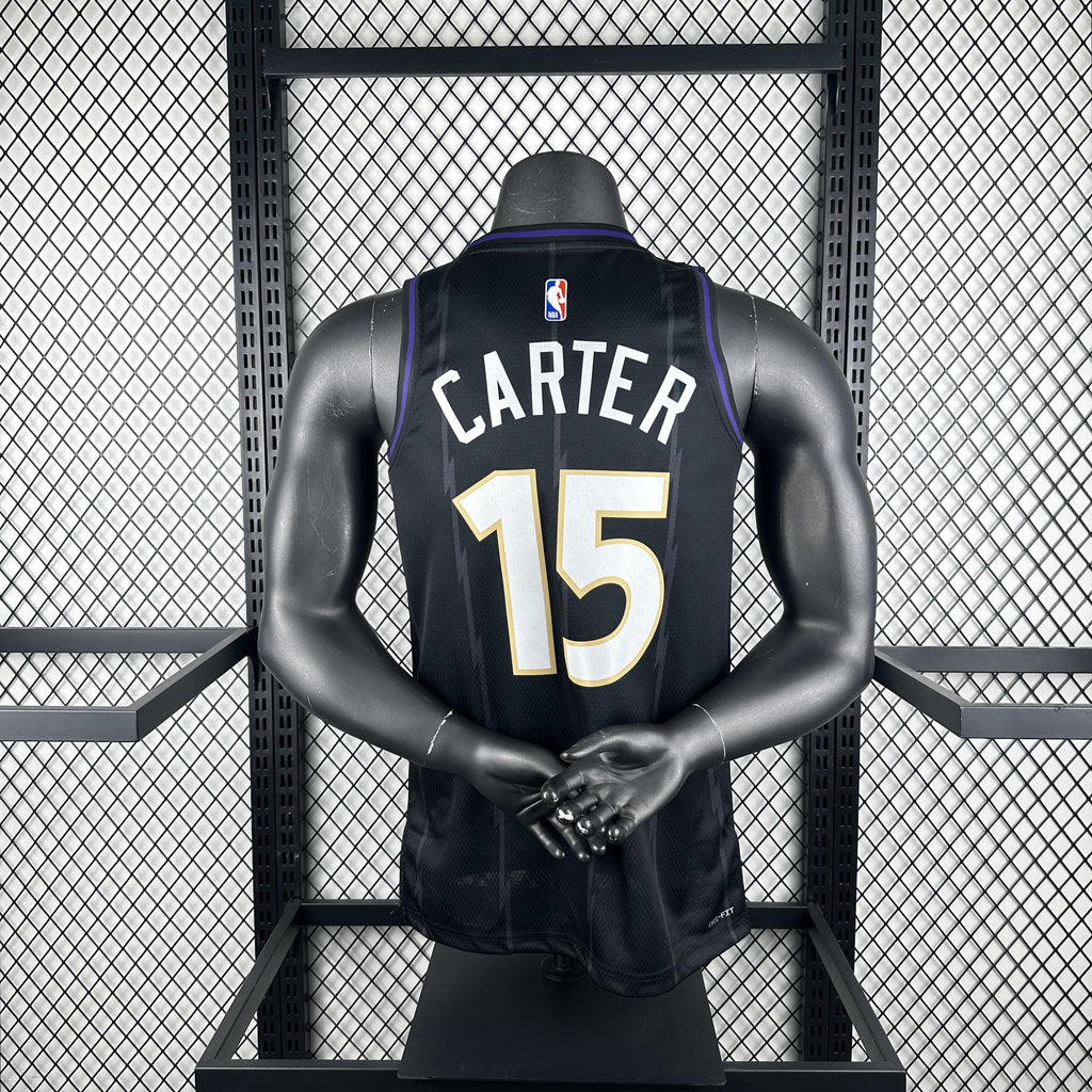 CARTER 15 Black Toronto Raptors Heat Pressed Edition NBA Jersey