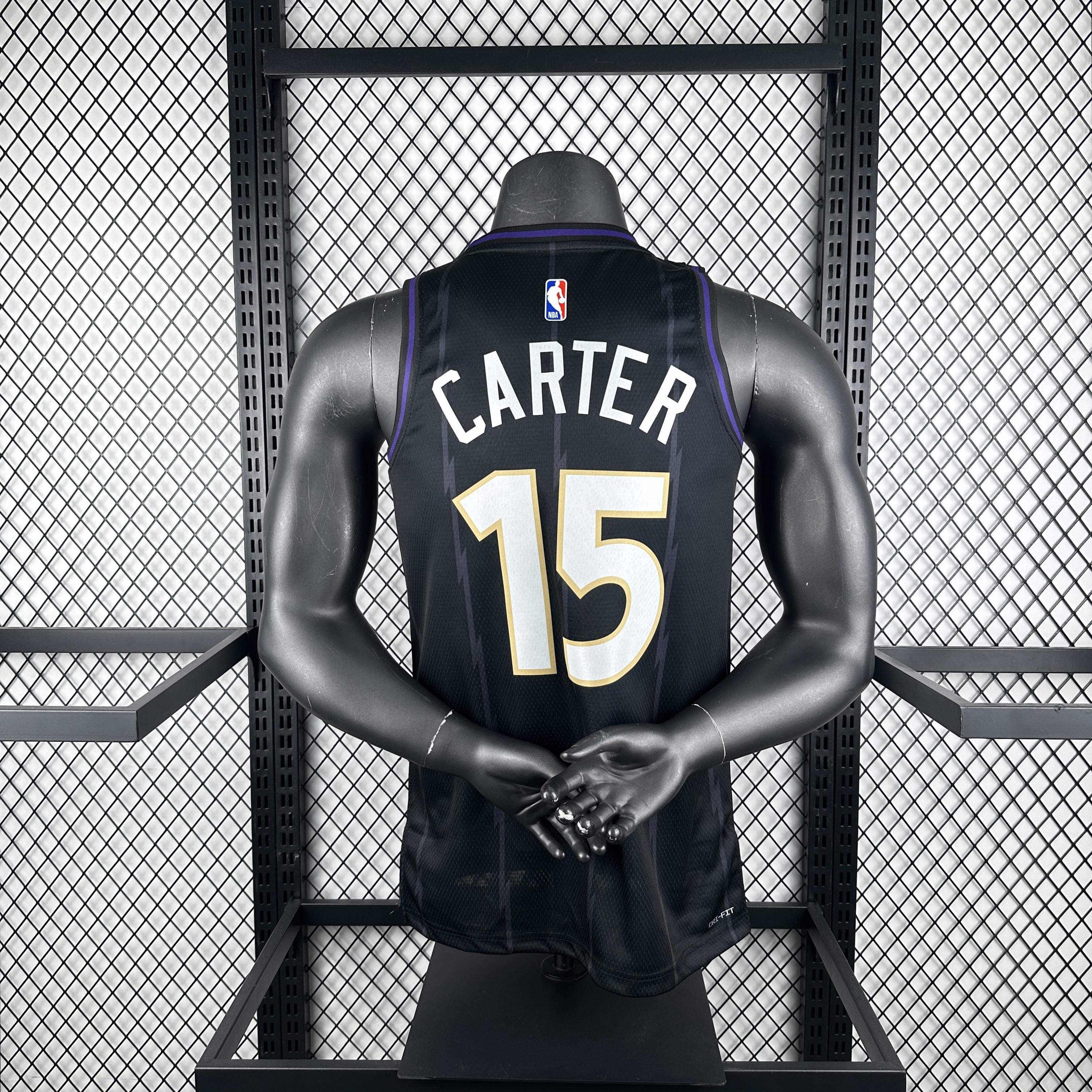 CARTER 15 Black Toronto Raptors Heat Pressed Edition NBA Jersey