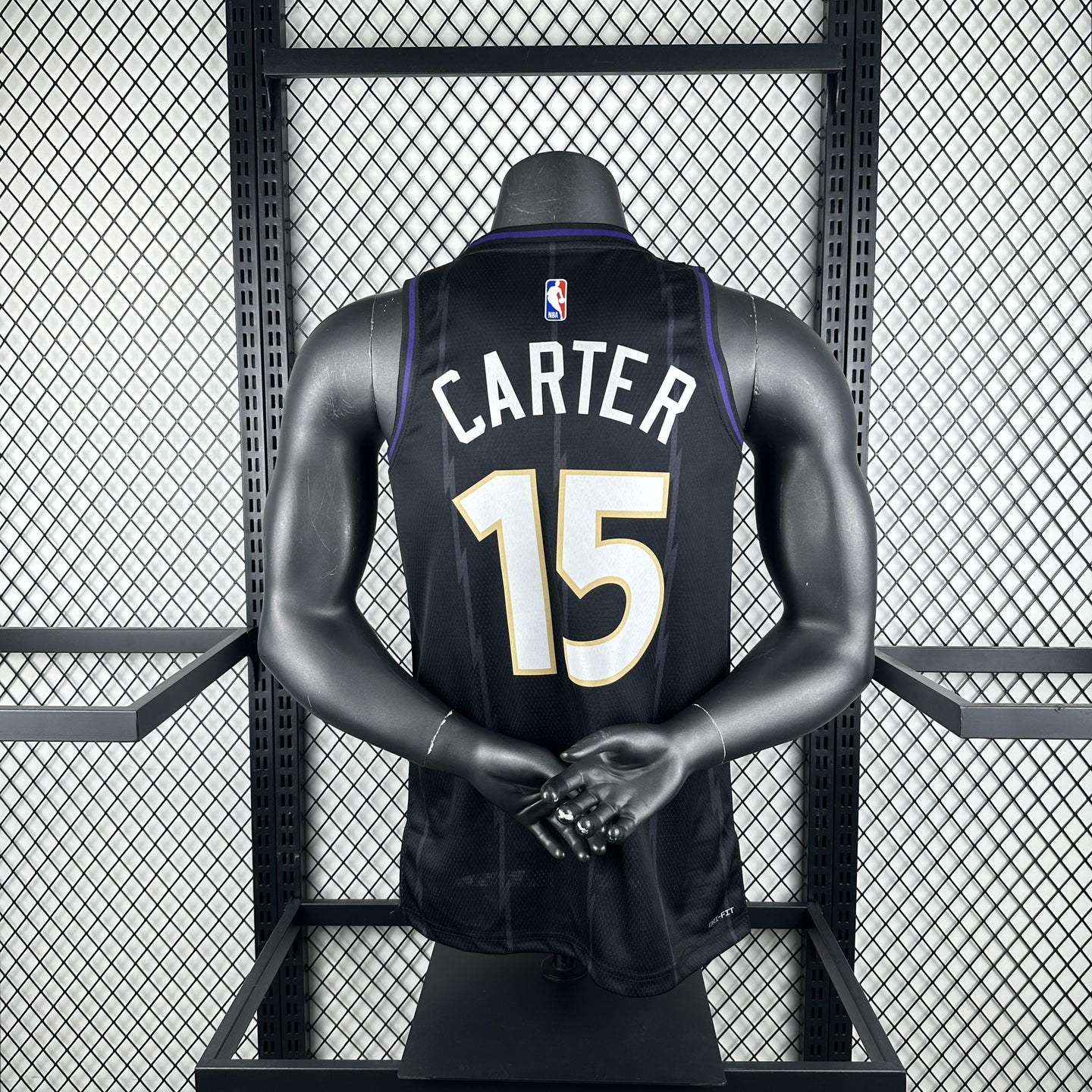 CARTER 15 Black Toronto Raptors Heat Pressed Edition NBA Jersey