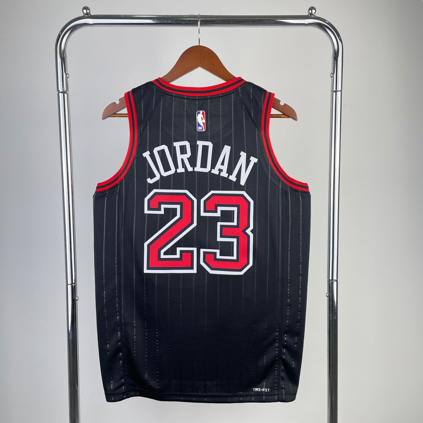JORDAN 23 Black & Red Chicago Bulls Heat Pressed Edition NBA Jersey