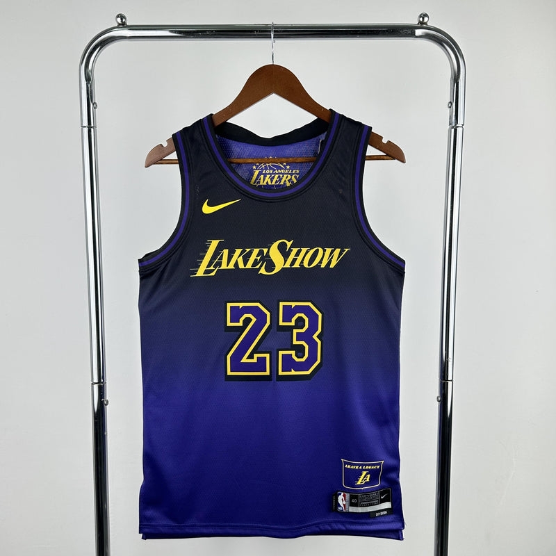 JAMES 23 Blue LakeShow Heat Pressed Edition NBA Jersey