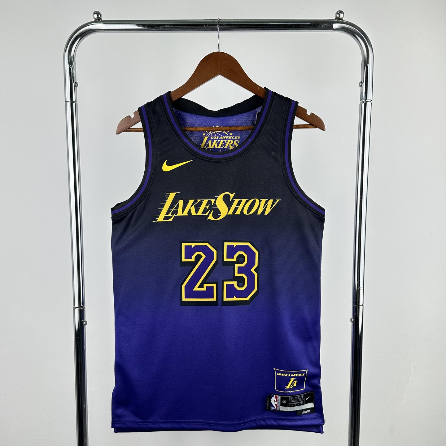 JAMES 23 Blue LakeShow Heat Pressed Edition NBA Jersey