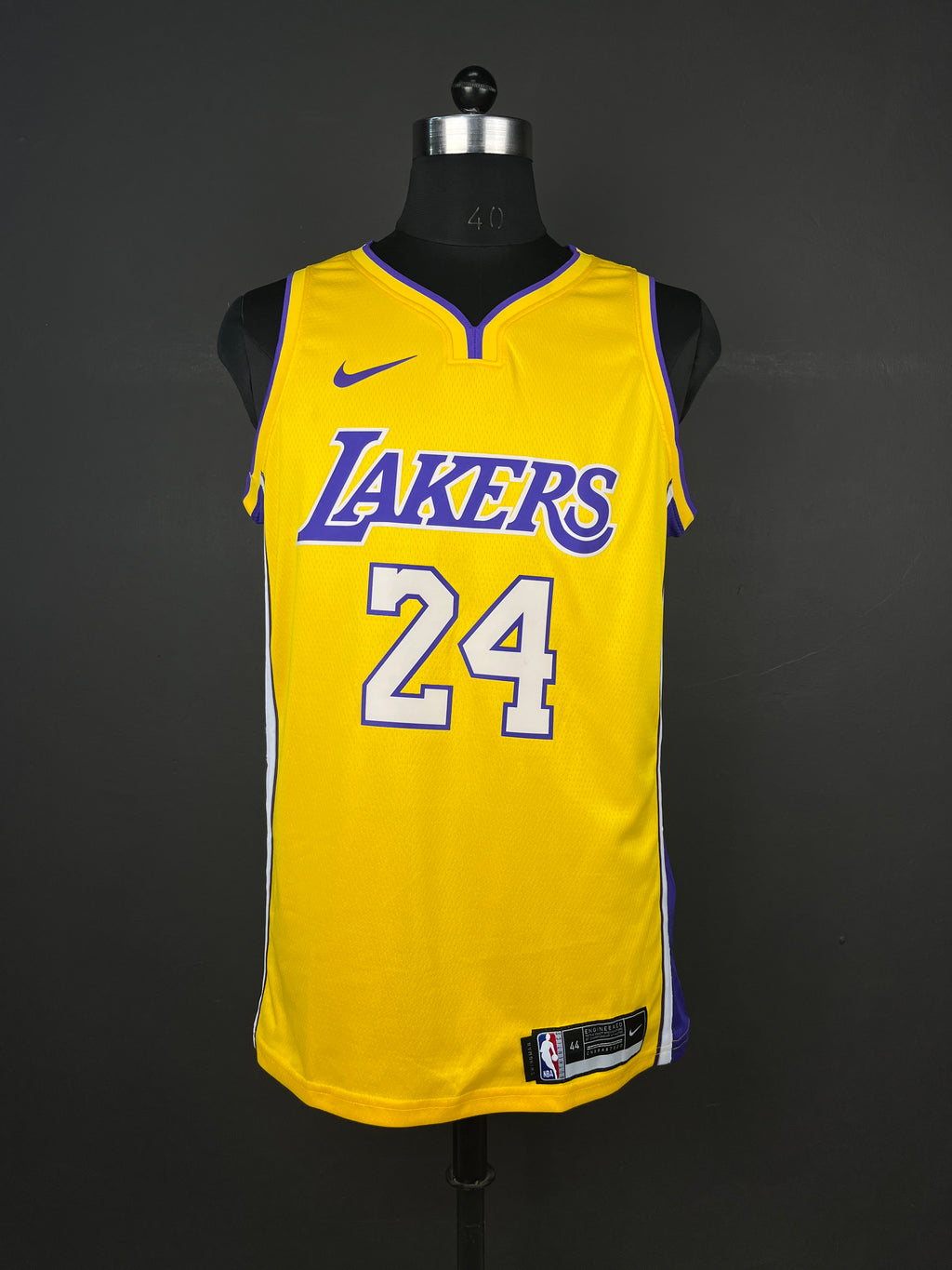 BRYANT 24 Yellow Los Angeles Lakers Heat Pressed Edition NBA Jersey