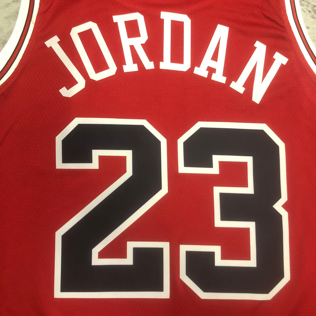 JORDAN 23 Red Chicago Bulls Heat Pressed Edition NBA Jersey