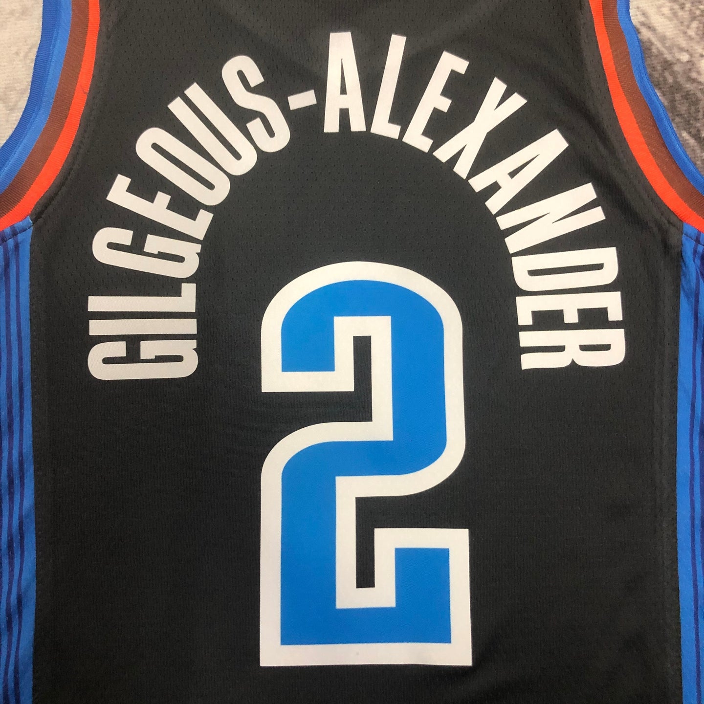 GILGEOUS-ALEXANDER 2 Black Oklahoma City Thunder Heat Pressed Edition NBA Jersey