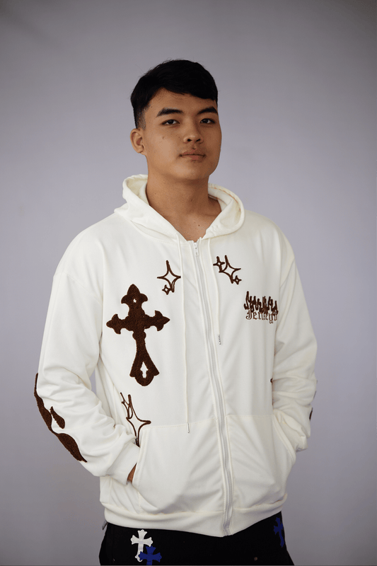 Cross Patch Embroidery Hoodie