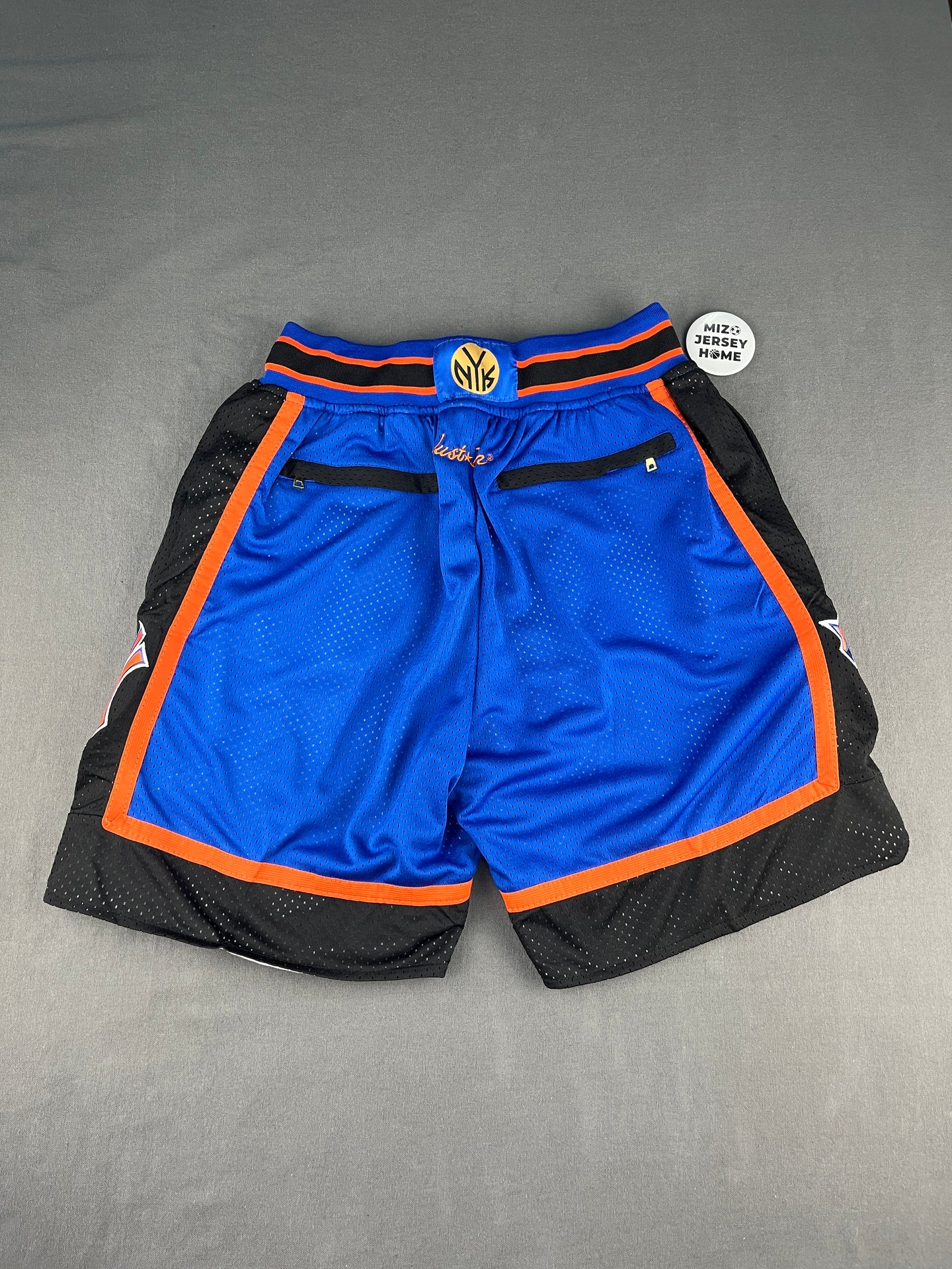 New York Knicks Blue Shorts Full Embroidery