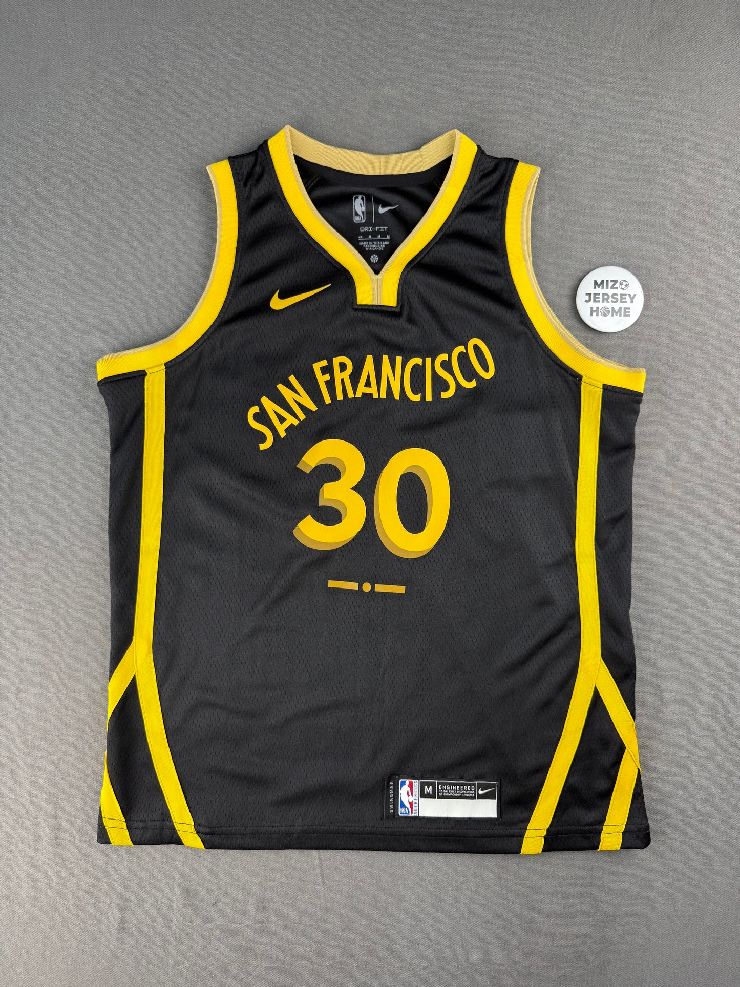 CURRY 30 Black San Francisco Heat Pressed Edition NBA Kids Jersey