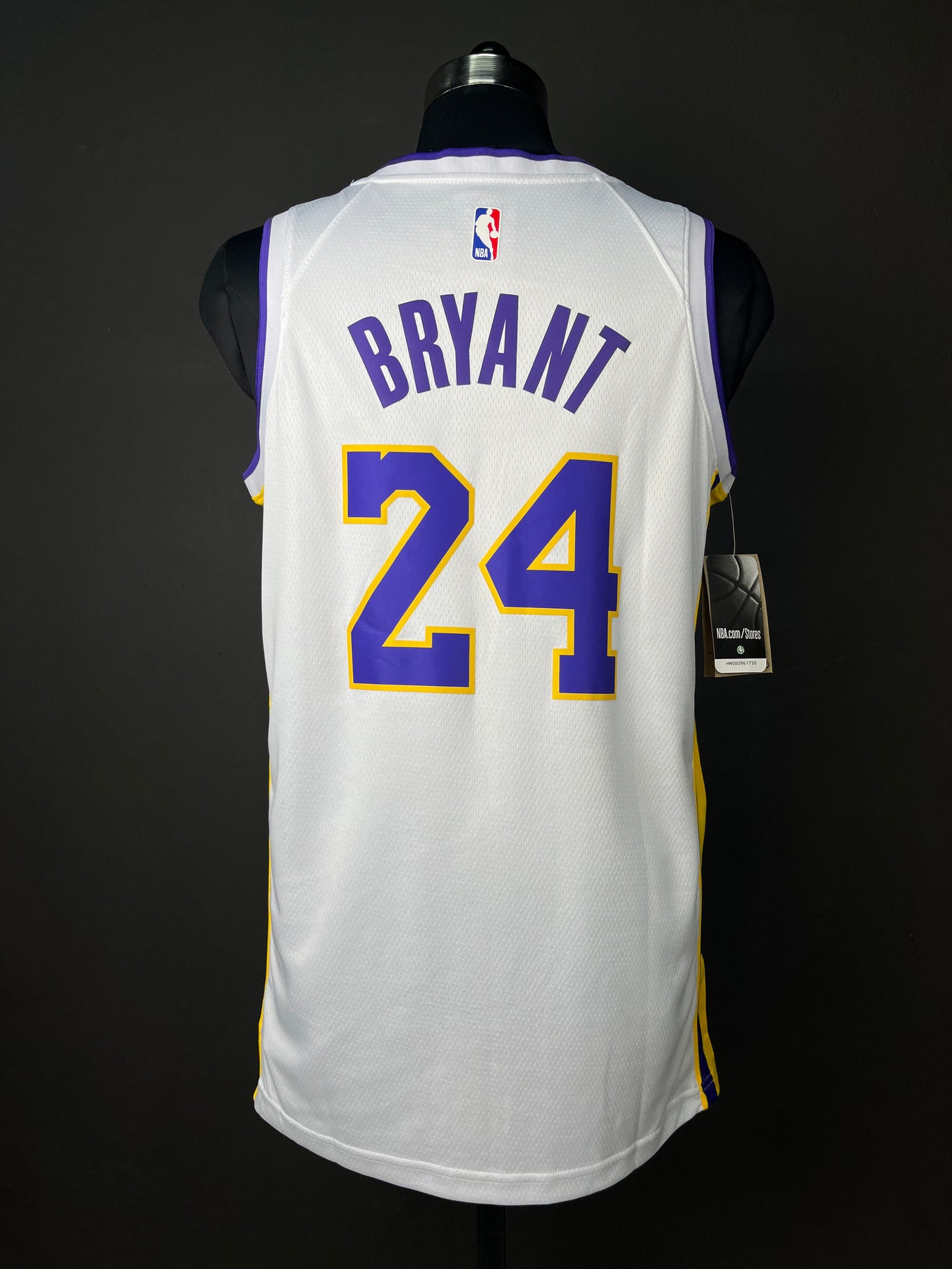 BRYANT 24 White Los Angeles Lakers Heat Pressed Edition NBA Jersey